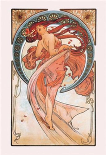 Alphonse Mucha Rose Dance Peel & Stick Wall Decals - 16x24 Inch Art Nouveau Wall Stickers for Home, Office & Nursery Decor