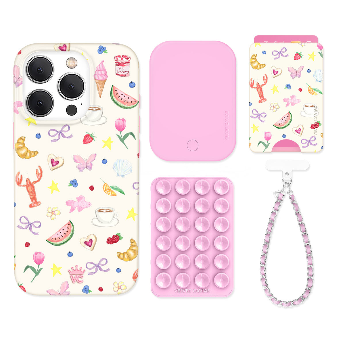 Summer Love iPhone Wallet Case Bundle Set - Stylish & Functional Phone Accessory for Everyday Use, Travel, and Gifts
