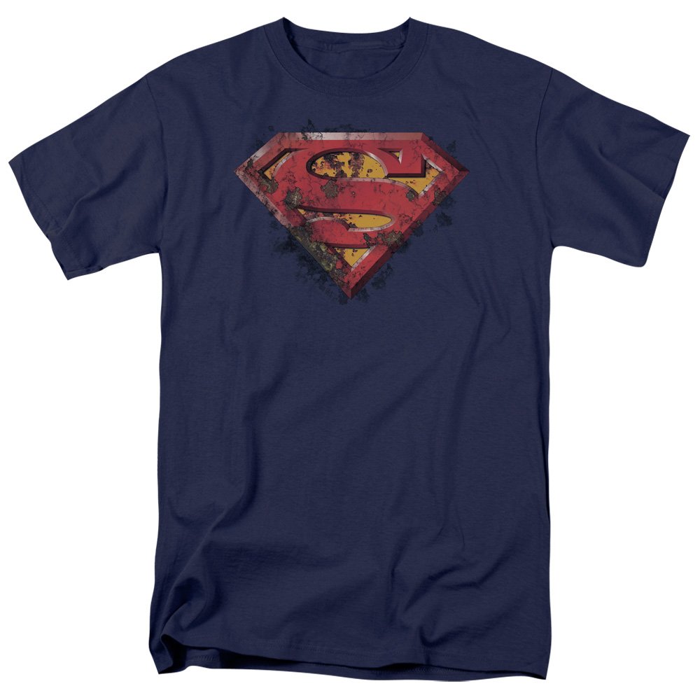 Superman Rusted Shield Graphic T-Shirt for Men - Size Medium | Casual Wear, Cosplay & Superhero Fan Apparel
