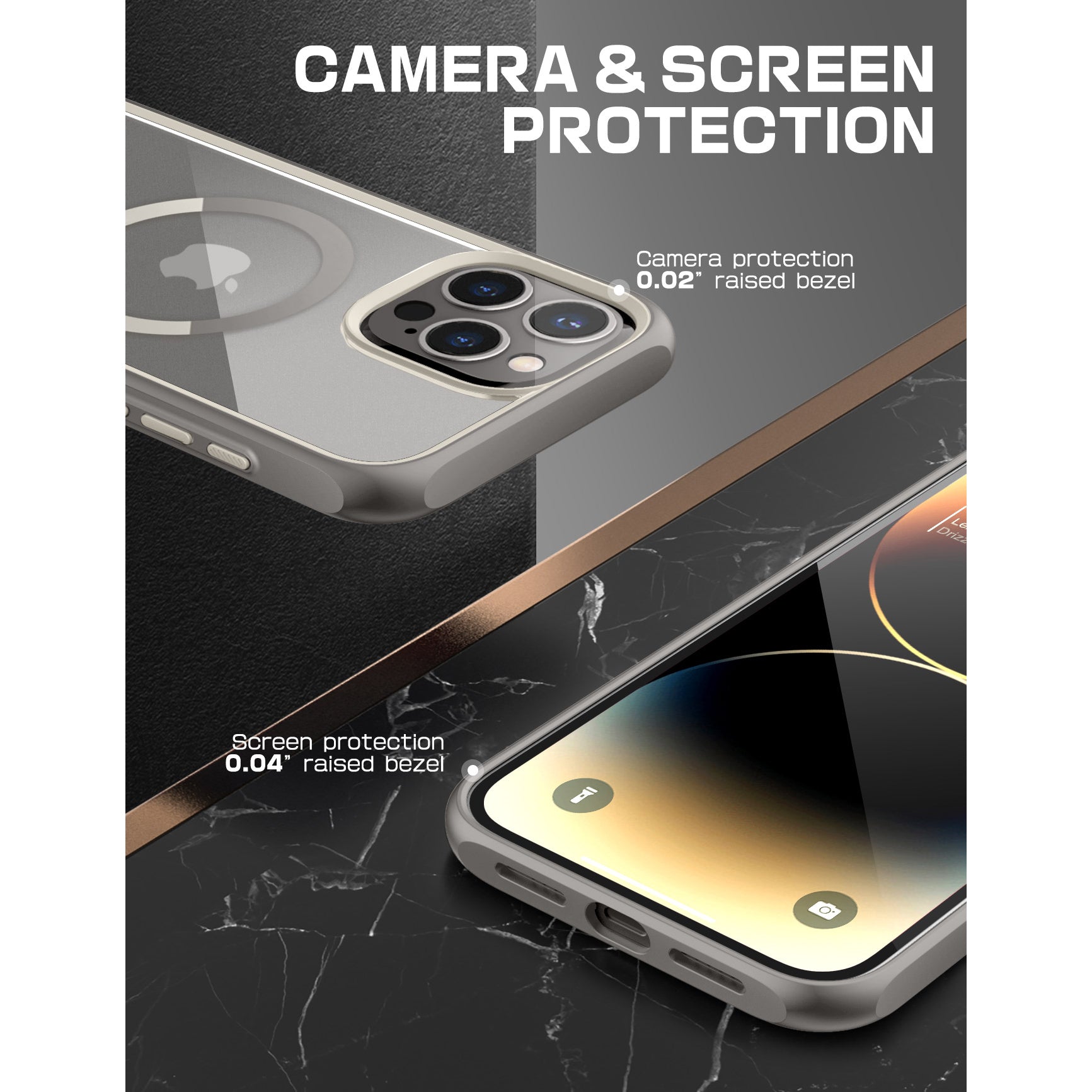 iPhone 15 Pro Max Case 6.7 Inch - Unicorn Beetle MAG Slim Clear Magsafe Protective Cover (Open Box, Gray) - Shockproof & Scratch Resistant for Daily Use, Travel & Outdoor Activities