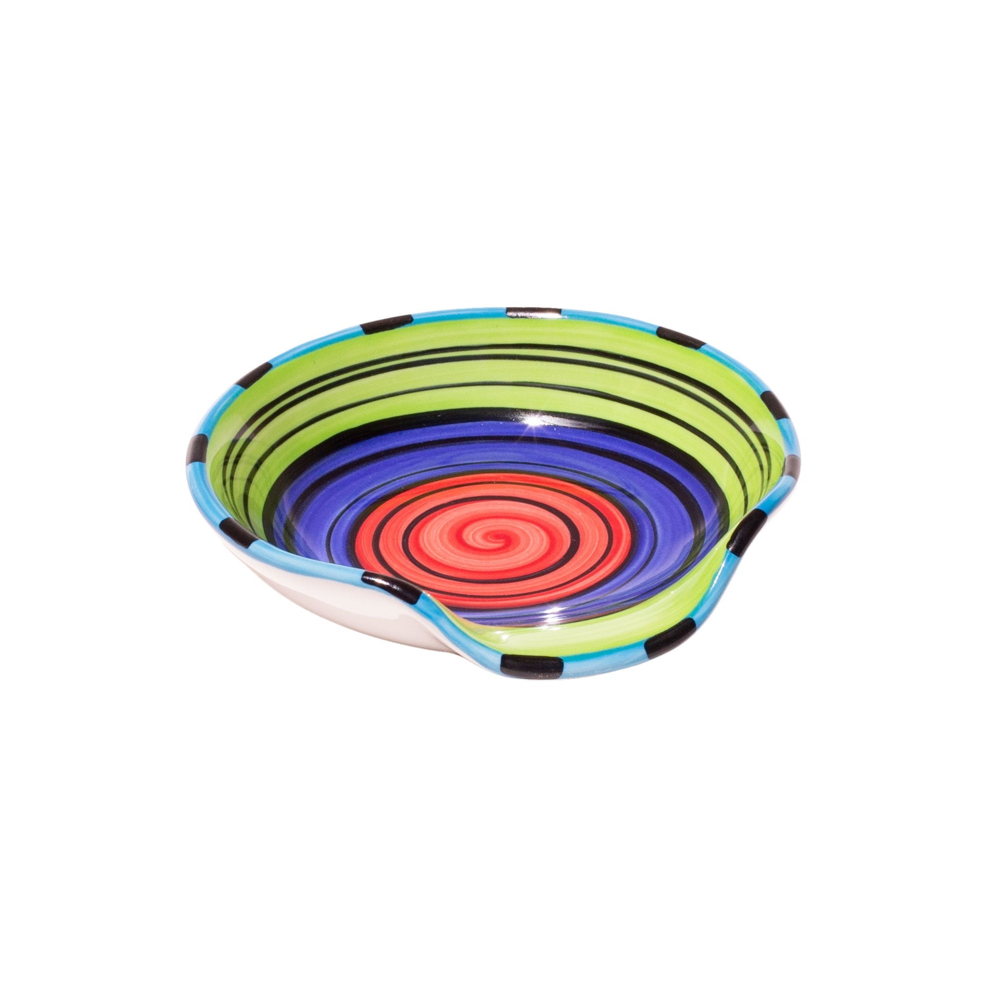 Colorful Striped Acapulco Spoon Rest - Heat Resistant Kitchen Utensil Holder for Cooking, Serving & Countertop Organization