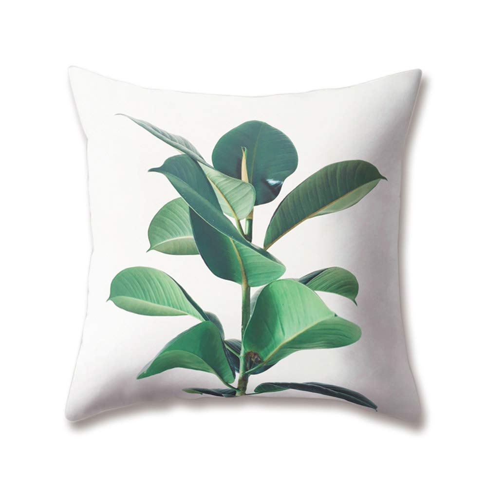 Soft Plush Green Cushion Covers - Nordic Style Succulent & Cactus Print Throw Pillow Cases 18x18/45x45cm - Double-Sided Decorative Pillow Covers for Sofa, Bed, Living Room & Home Decor