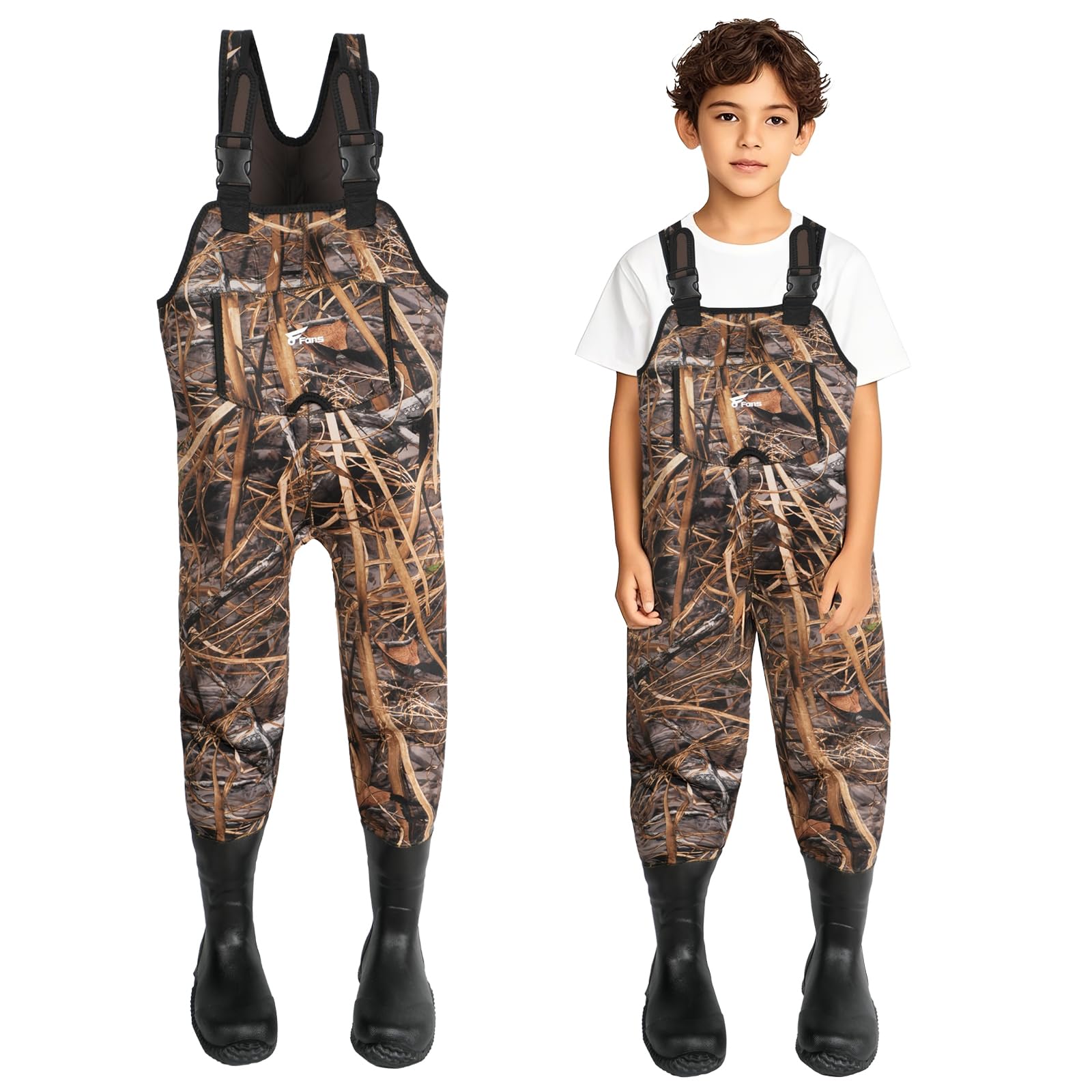 **Kids Neoprene Fishing Waders with Boots – Lightweight Chest Waders for Toddlers & Youth – Ideal for Hunting, Fishing & Outdoor Adventures**