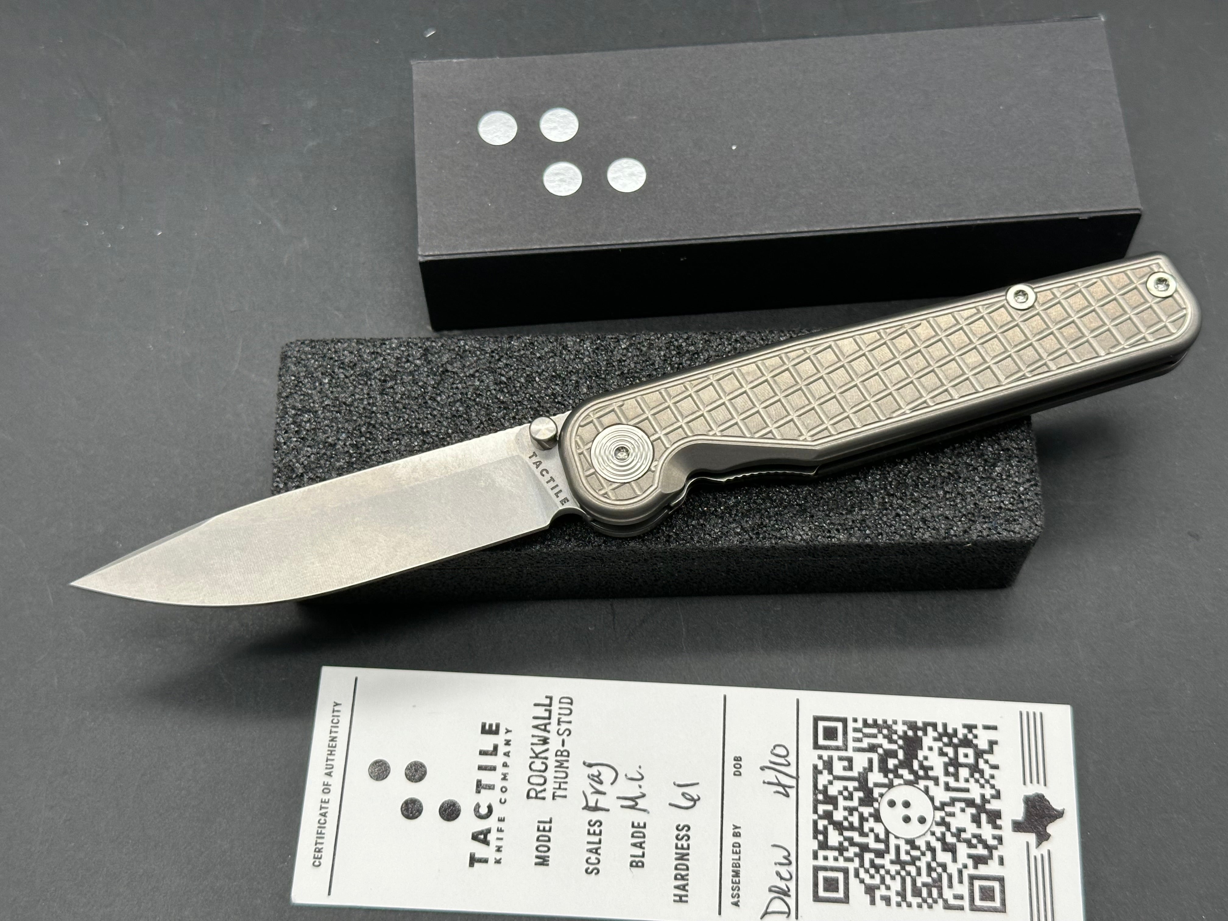 Premium Tactile Rockwall Folder Knife - Darkwash Finish with Monkey Edge FRAG Pattern | EDC Pocket Knife for Outdoor, Camping & Everyday Carry