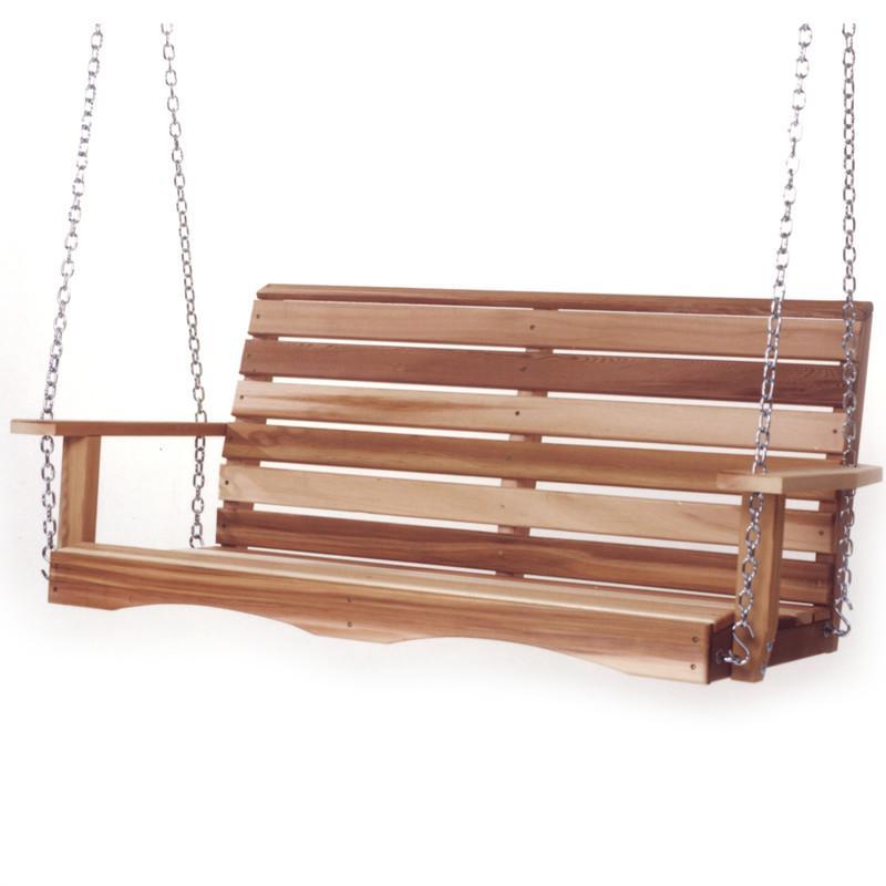Premium 4 ft. Red Cedar Porch Swing - All Things Cedar Duncan Series | Outdoor Patio, Garden, Backyard Relaxation & Decoration