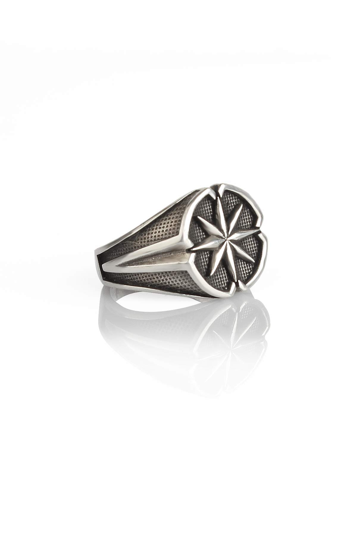 925 Sterling Silver Men's Compass Ring - Handmade Nautical Sailor Ring for Men, Durable & Hypoallergenic Silver Jewelry - Perfect Gift for Adventurers, Travelers & Outdoor Enthusiasts