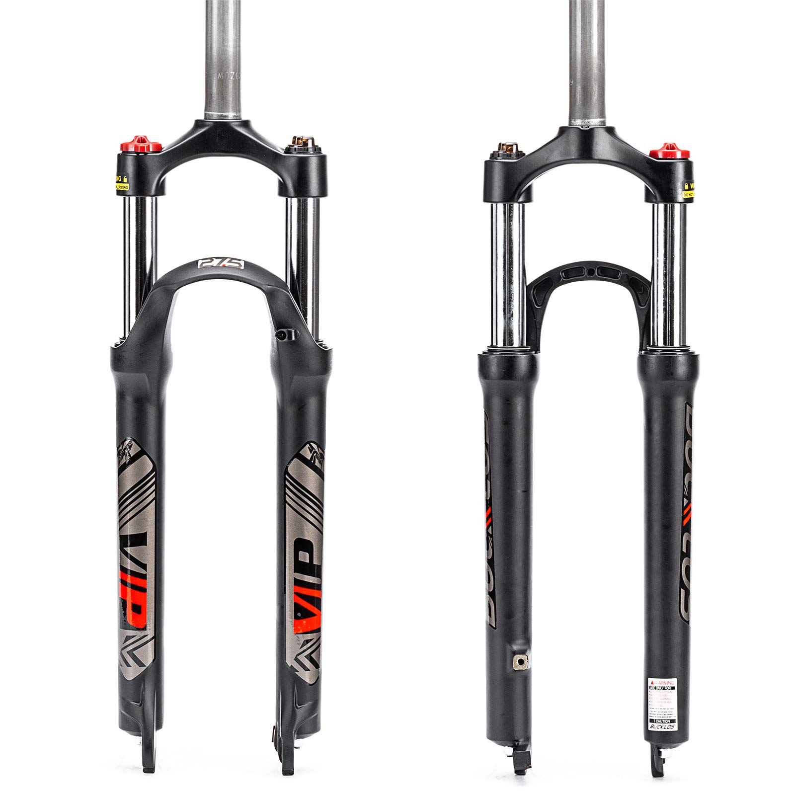 BUCKLOS 26/27.5/29 Inch MTB Suspension Fork - 100mm Travel, 28.6mm Straight Tube, QR 9mm, Crown Lockout, Aluminum Alloy XC Mountain Bike Front Fork for Trail Riding & Cross-Country Cycling