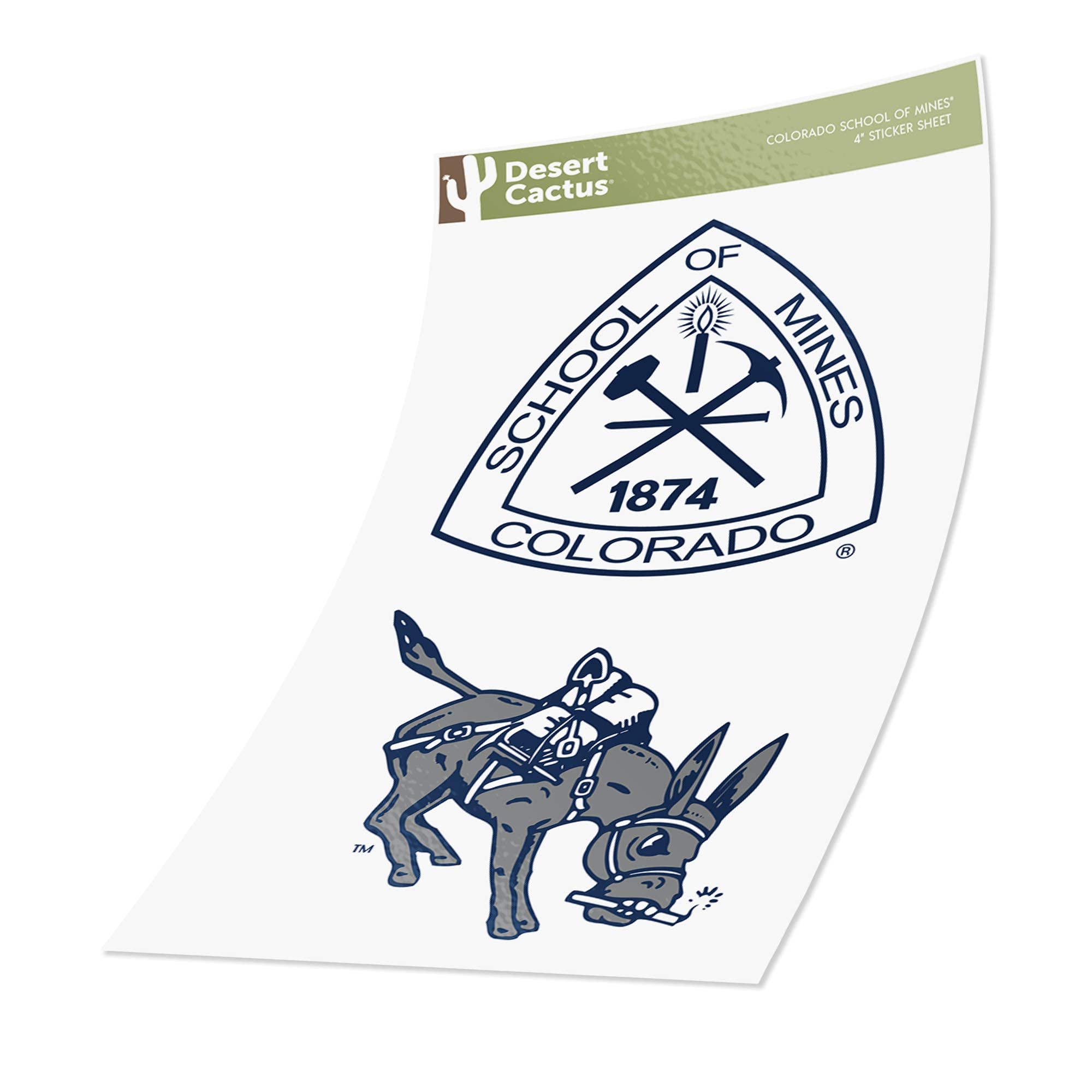Colorado School of Mines Orediggers Vinyl Decal Sticker Set - 4 Inch Waterproof Laptop, Water Bottle, Car & Scrapbook Decals - Perfect for School Spirit, College Pride & Fan Accessories (Set of 4)
