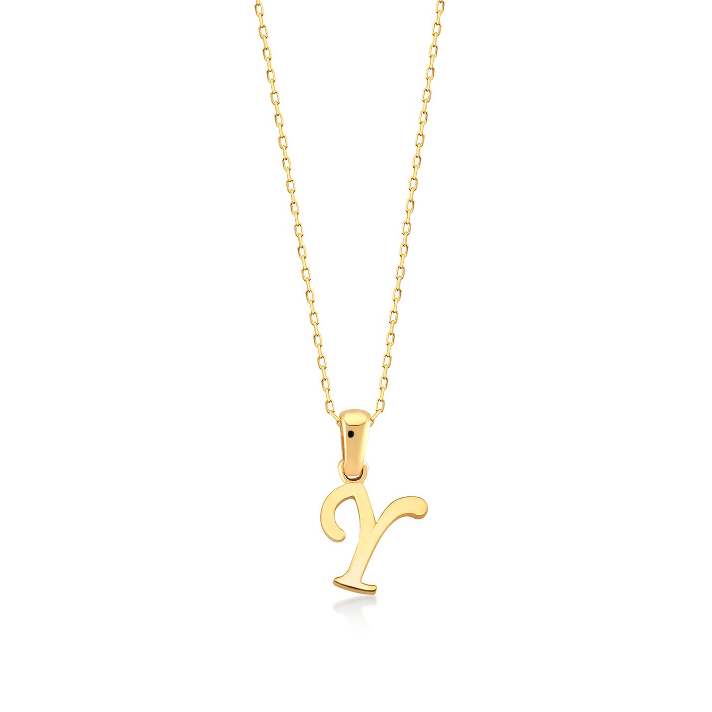 14K Solid Gold Custom Initial Necklace for Women - Personalized A-Z Letter Pendant with 18