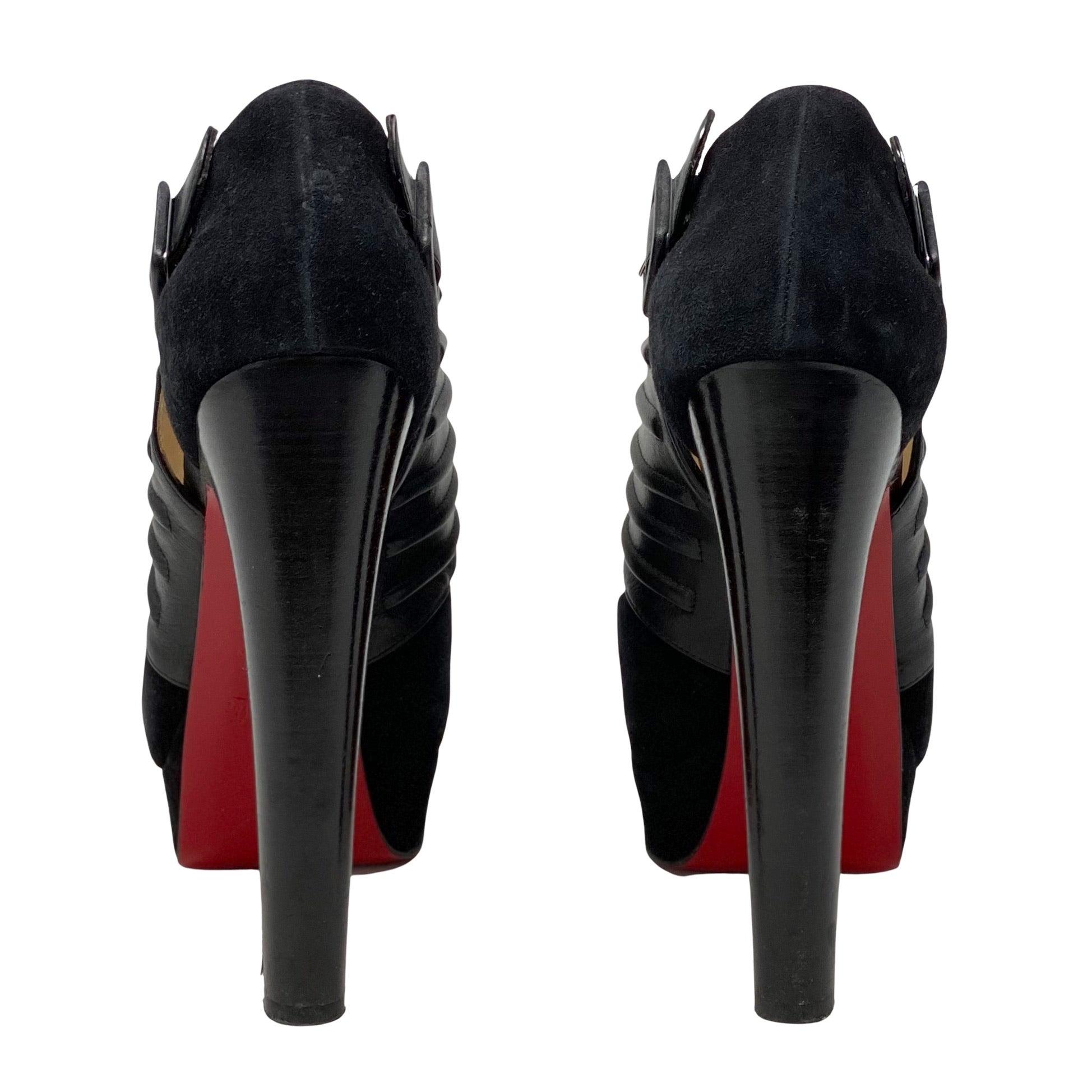 Christian Louboutin Bye Bye Suede Booties Size 37 - Women's Luxury Ankle Boots for Party & Night Out
