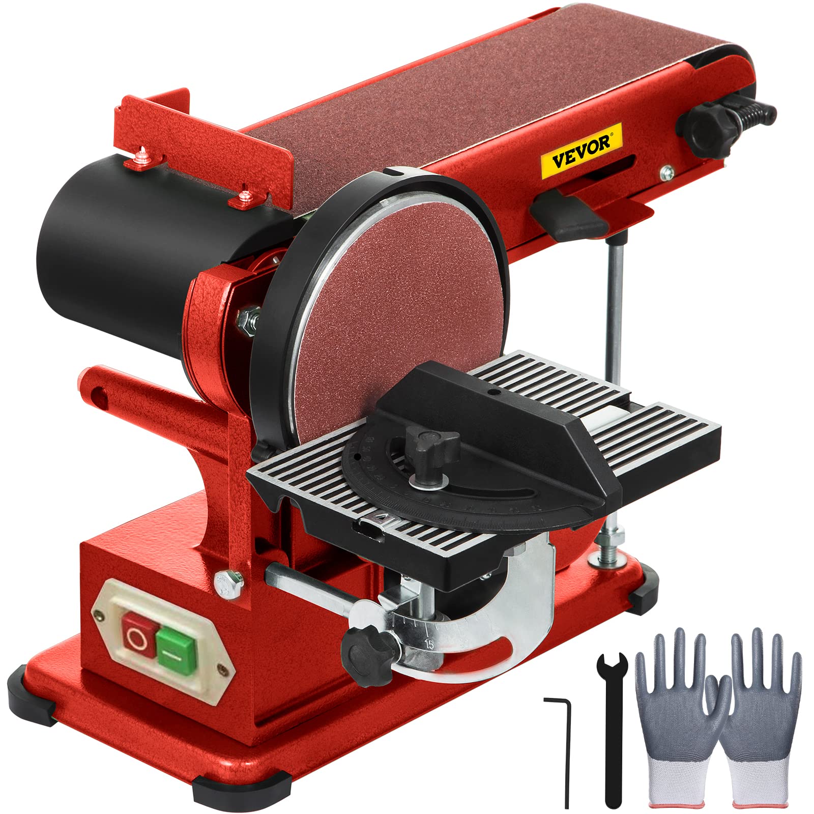 VEVOR 4 x 36 Inch Belt Sander & 6 Inch Disc Sander Combo - 375W Benchtop Sander with Dust Collection | Woodworking, Metal Sanding & DIY Projects | Powerful Bench Sander for Home Workshop & Professional Use