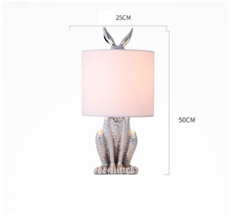 Masked Rabbit Resin Table Lamp - Cute Nightstand Light for Bedroom, Living Room & Office Decor - Perfect Reading Light & Cozy Atmosphere Creator