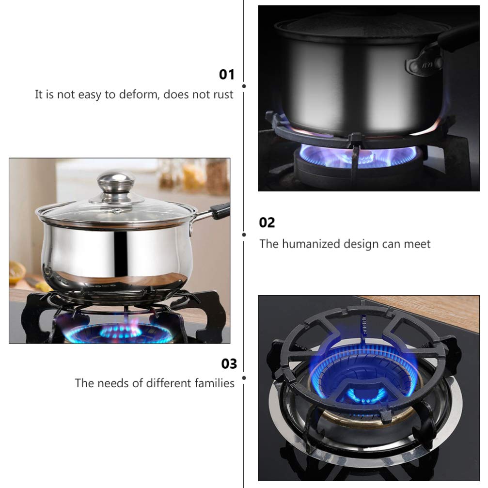 SOLUSTRE 2-Pack Universal Gas Stove Bracket - Heavy Duty Stainless Steel Wok Ring & Pot Stand for Gas Range Cooktop - Compatible with Cast Iron Pans & Cookware - Perfect for Stir-Frying, Steaming & Outdoor Camping Cooking