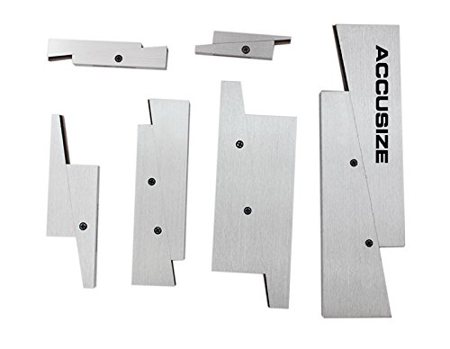 Accusize Industrial Tools 6-Piece Adjustable Precision Parallel Set, 3602-5001 - Ideal for Machining, Metalworking, and Woodworking Projects