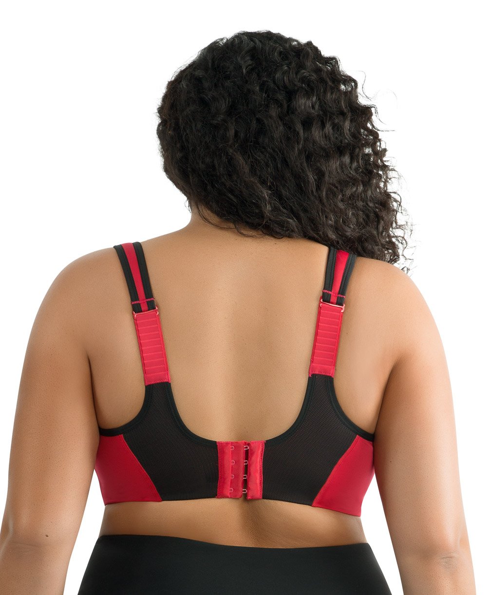 Parfait Dynamic Padded Performance Sports Bra - High Impact Support for Running & Workouts - Racing Red - Perfect for Gym, Yoga & Active Lifestyle