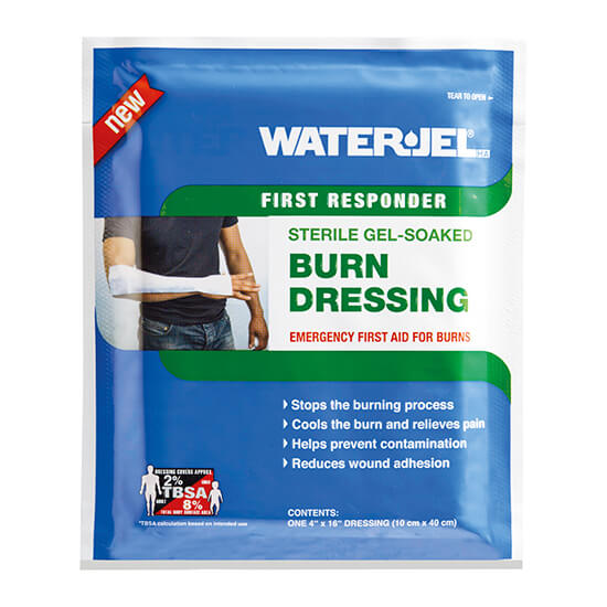 Water Jel Burn Dressing 10.2 x 40.6 cm (4 x 16 Inches) - First Aid Treatment for Burns, Scalds & Skin Injuries - Ideal for Home, Kitchen, Workplace & Emergency Kits