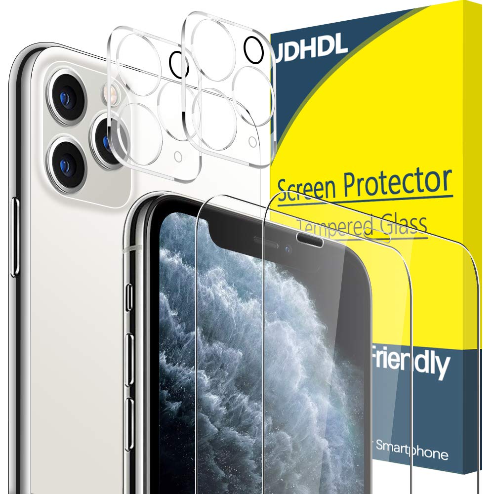 4 Pack iPhone 11 Pro Max Screen Protector & Camera Lens Protector - 9H Hardness Tempered Glass, HD Clear, Case Friendly, No-Bubble - Perfect for Daily Protection (6.5 Inch)
