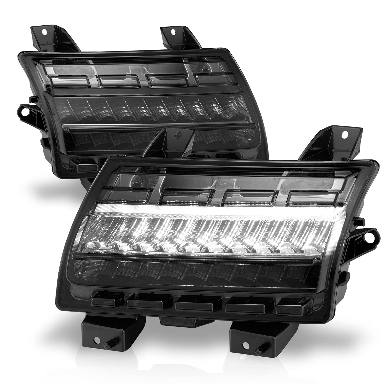 2018-2020 Jeep Wrangler JL LED Bumper Lights - Sequential Turn Signals with DRL & Smoke Lens - Driver & Passenger Side - Off-Road & Night Driving Upgrade