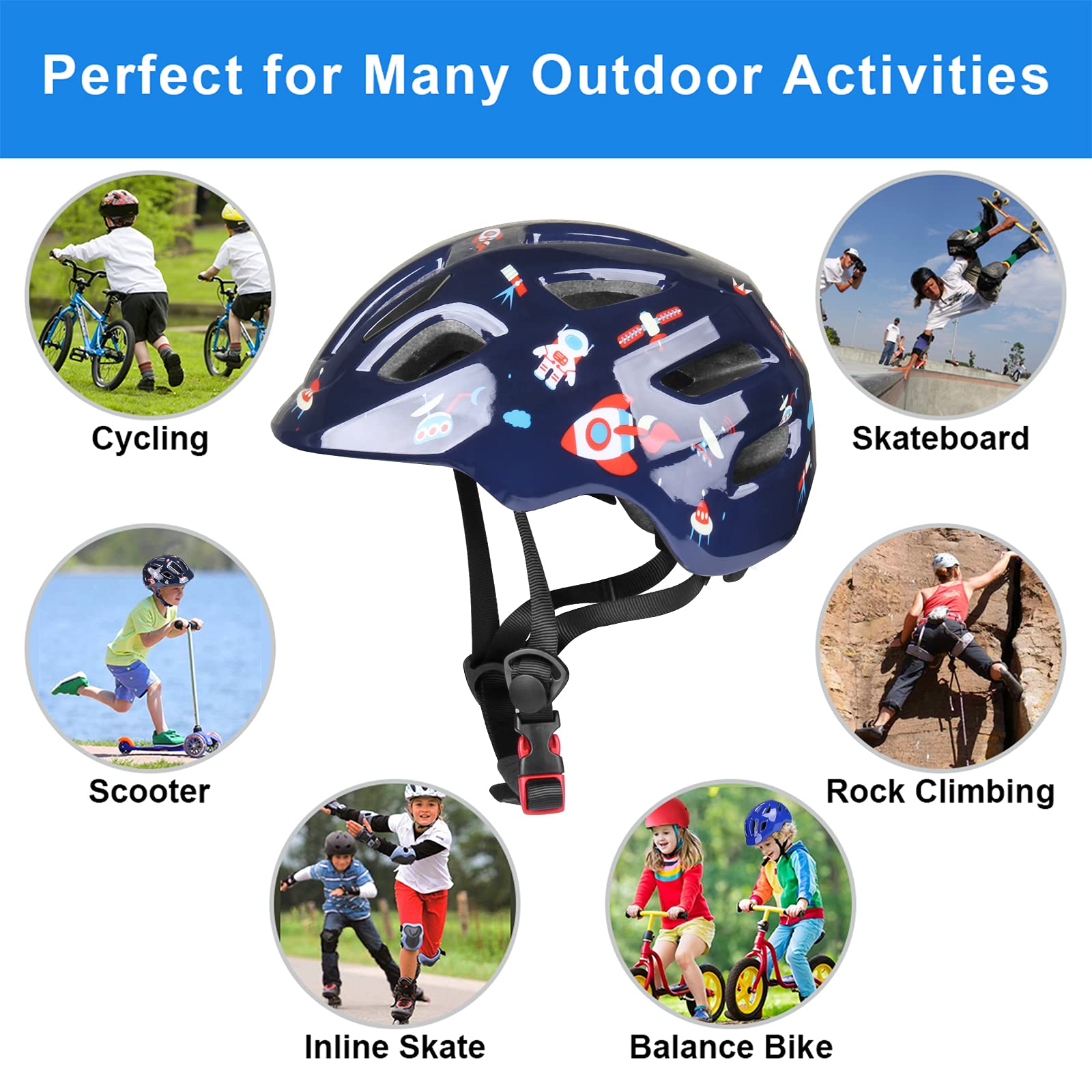GLAF Toddler Bike Helmet for Boys & Girls - Adjustable Infant Helmet with Ventilation for 12+ Months - Perfect for Cycling, Skateboarding & Outdoor Activities
