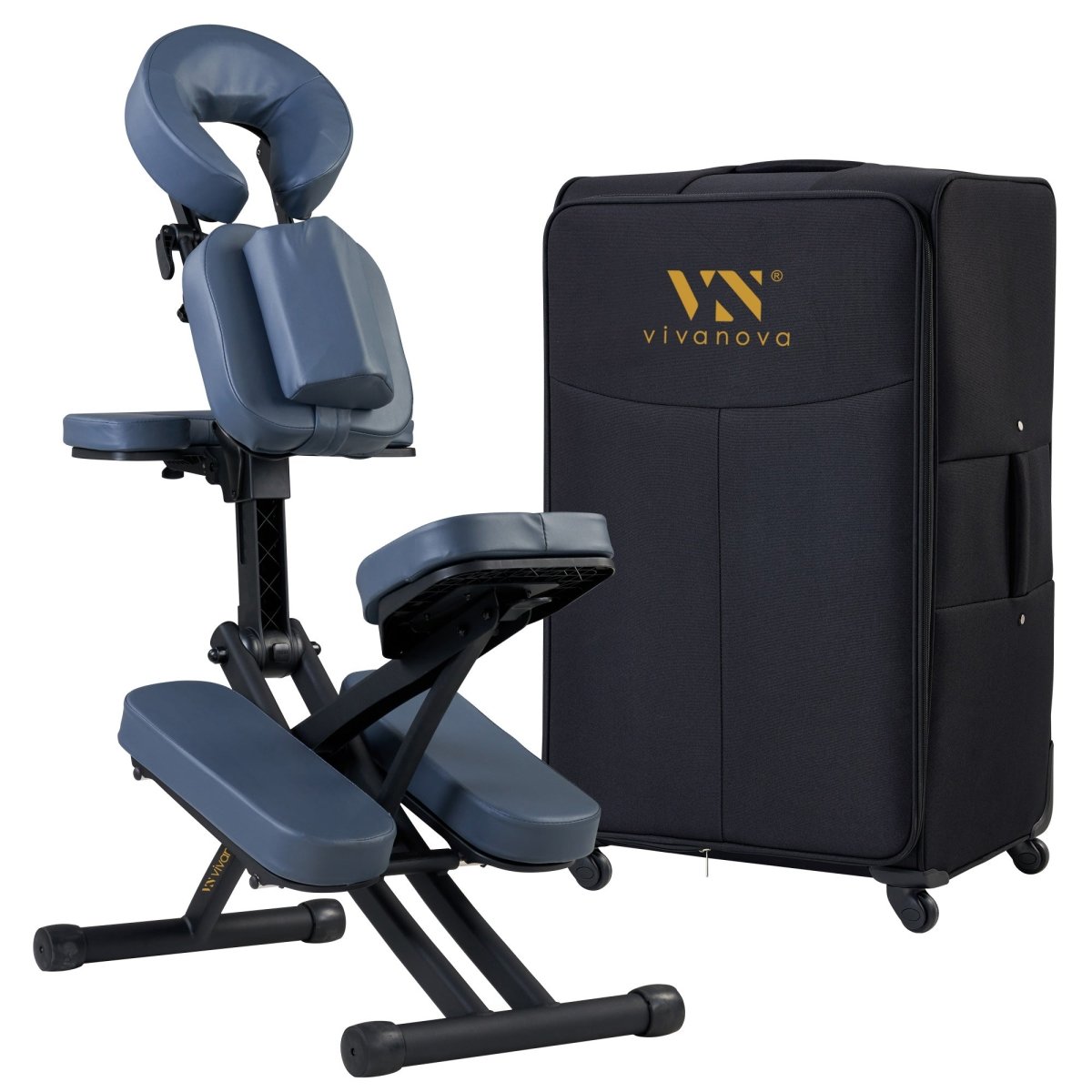 VIVANOVA Portable Chiropractic Massage Chair for Home & Office - Electric Shiatsu Back Massager with Heat Therapy for Neck, Shoulder & Full Body Relaxation - Perfect for Stress Relief, Pain Management & Post-Workout Recovery