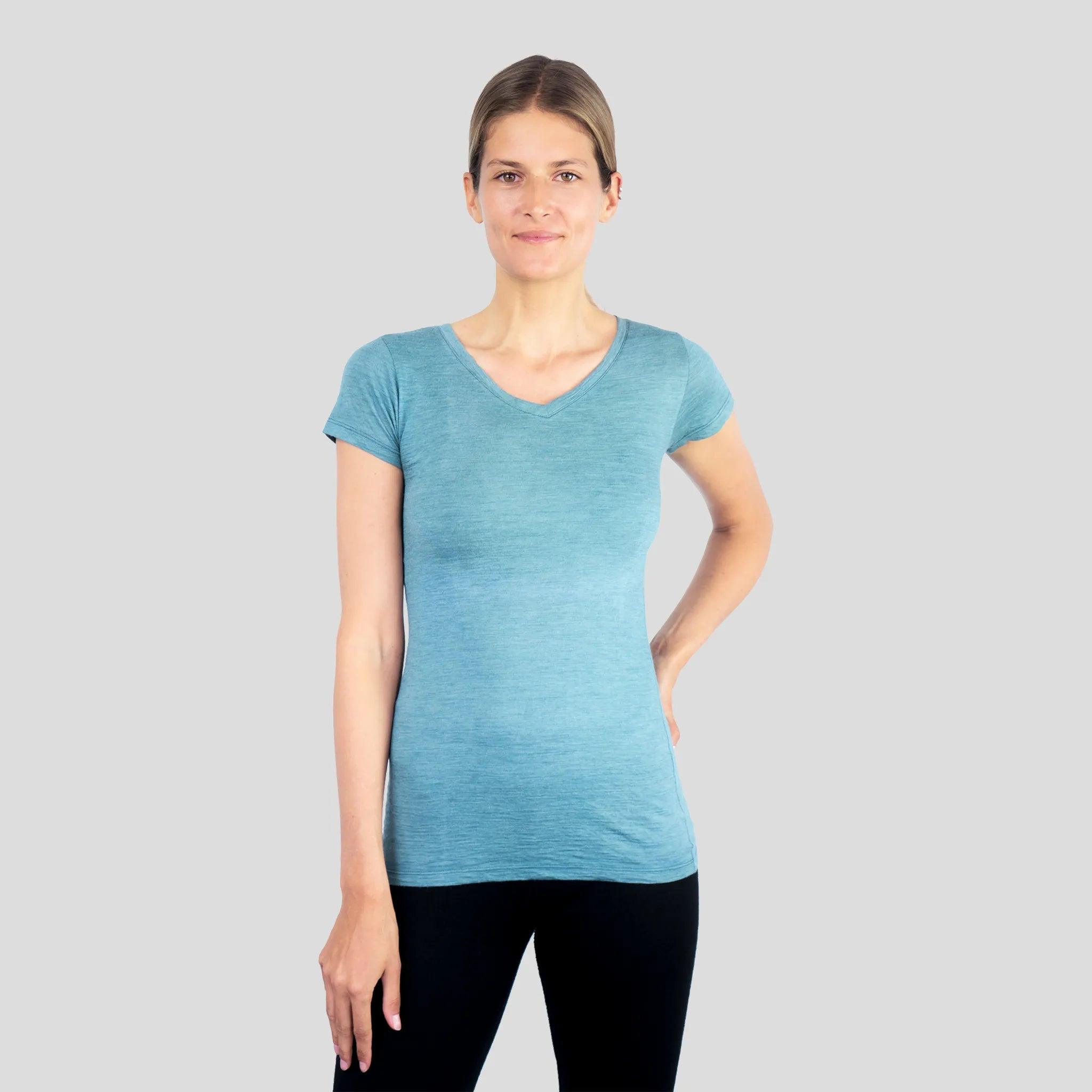 Ultralight 160 Women's Alpaca Wool V-Neck T-Shirt - Soft & Breathable for Travel, Hiking & Everyday Wear