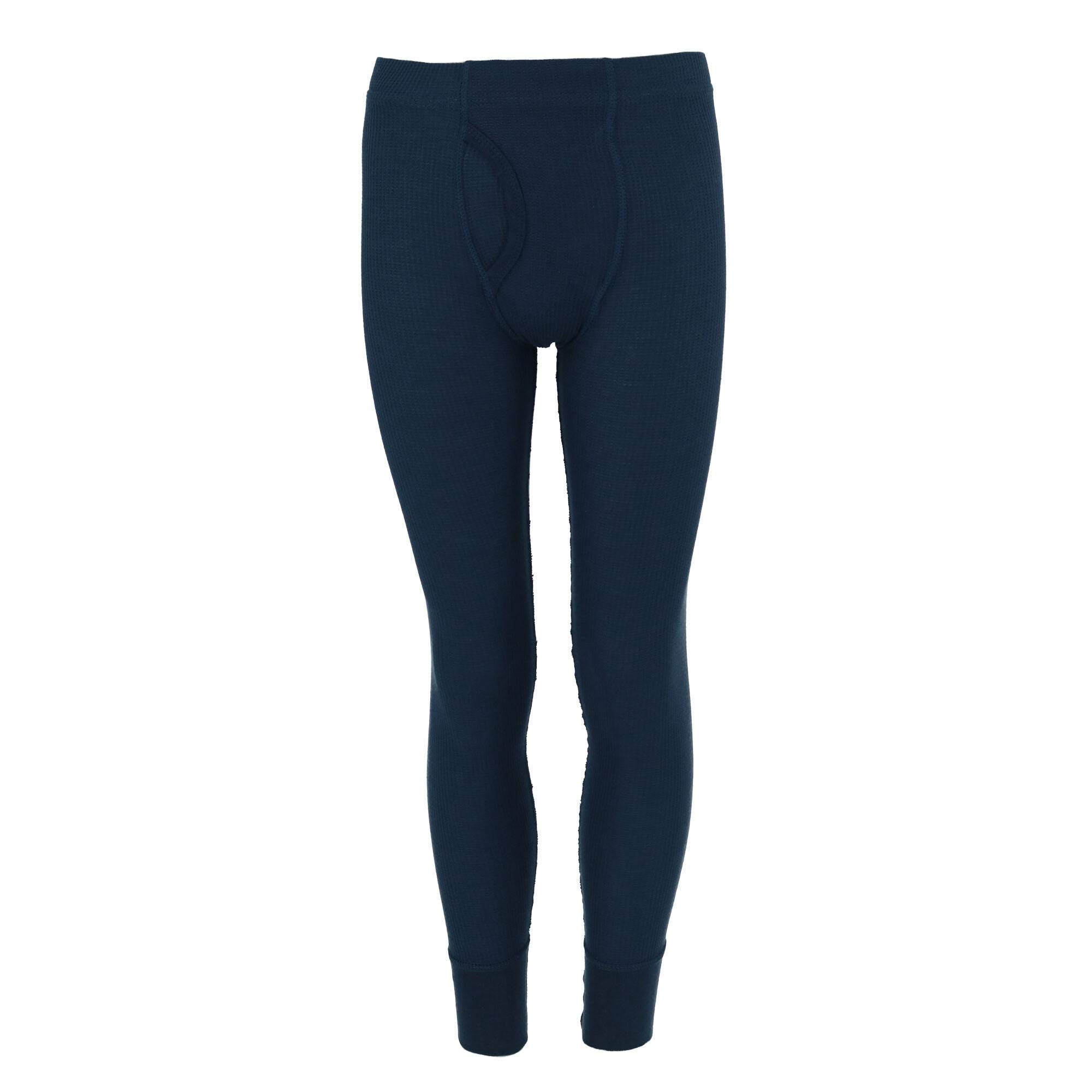 Fruit of the Loom Boys' Thermal Underwear Set - Waffle Knit Insulated Top & Bottom in Blue | Warm Winter Base Layer for Kids