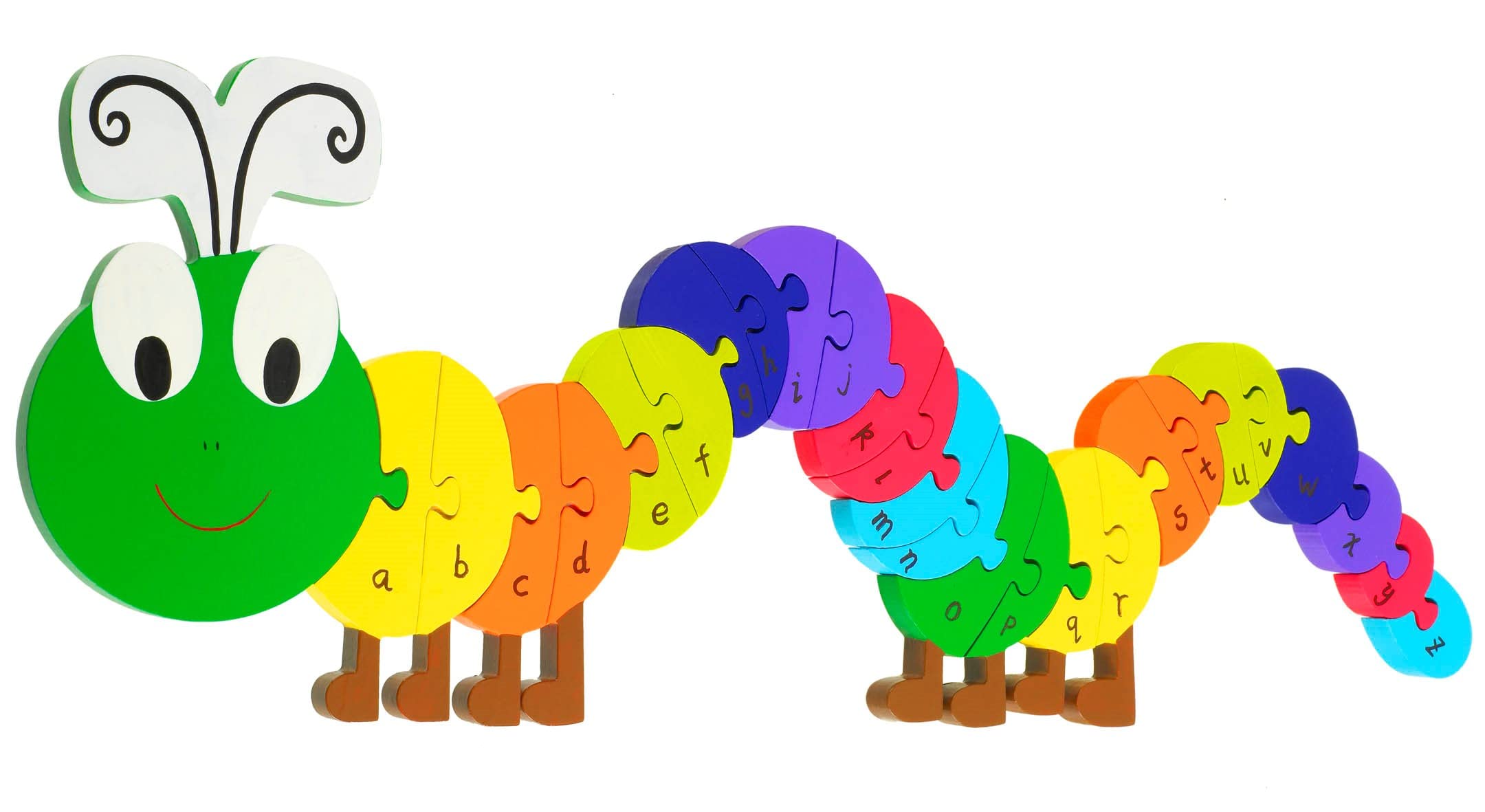 Orange Tree Toys Caterpillar Alphabet Puzzle - Wooden ABC Learning Toy for Toddlers & Preschoolers - Educational Gift for Kids - Perfect for Homeschooling & Early Childhood Development