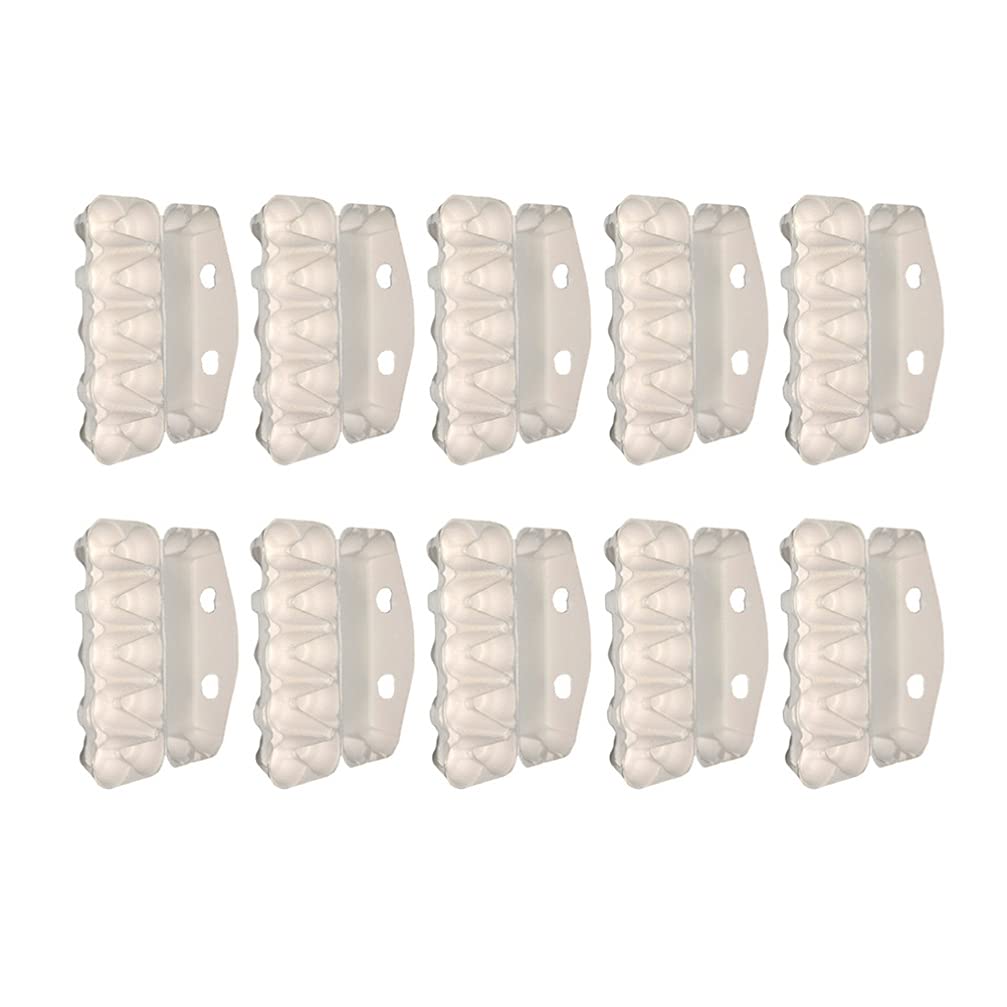 10 Pack Hemoton Paper Mache Egg Cartons - Reusable Empty Egg Trays for Deviled Eggs, Refrigerator Storage & Countertop Display | Eco-Friendly Pulp Egg Flats, White Shipping Box Filler for Home Kitchen & Party Serving