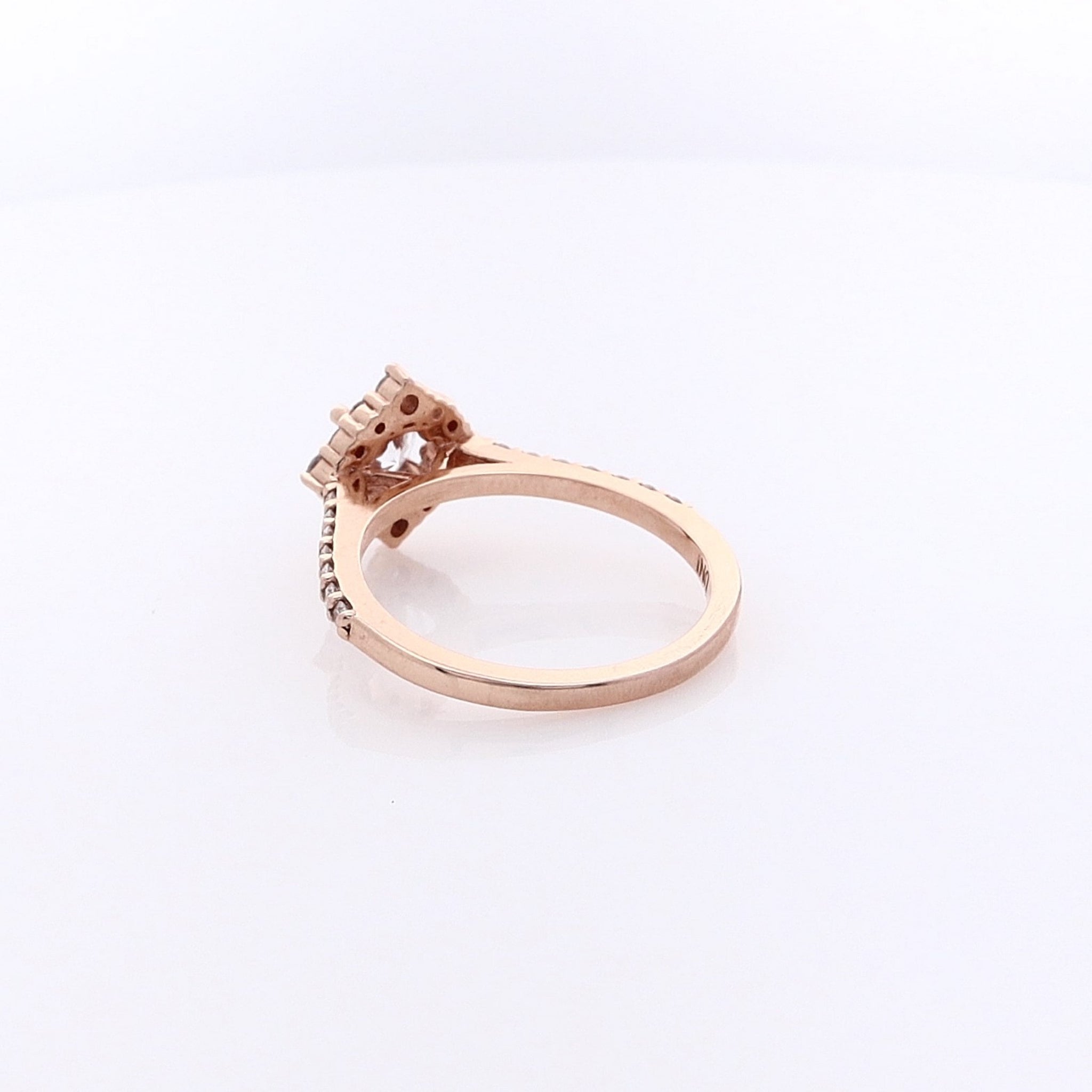 14K Rose Gold Semi Pave Diamond Engagement Ring for Women - Elegant Wedding Band, Promise Ring & Anniversary Jewelry Gift