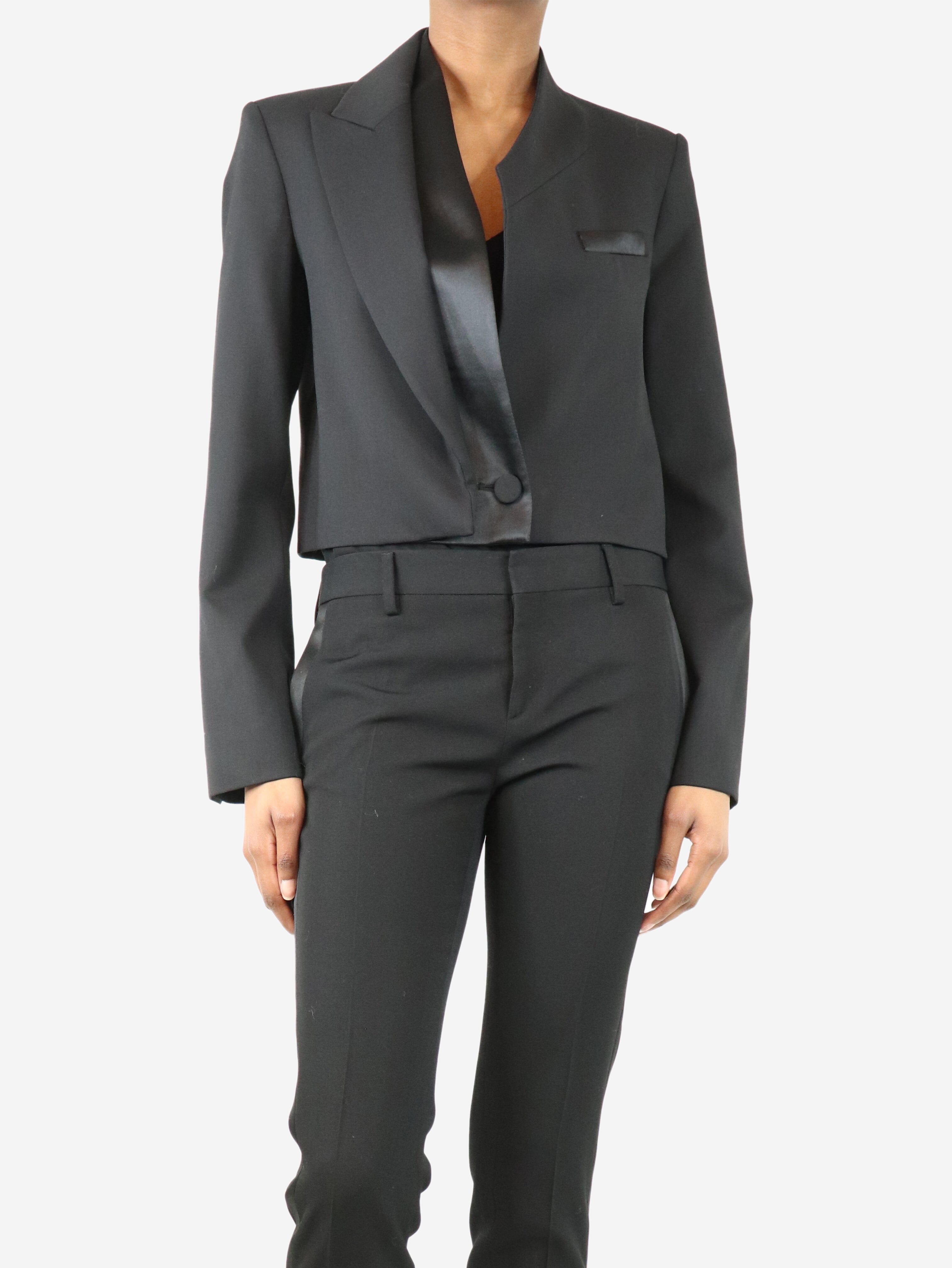Stylish Black Cropped Blazer for Women - Size XS | Perfect for Office Wear, Date Nights & Casual Outfits