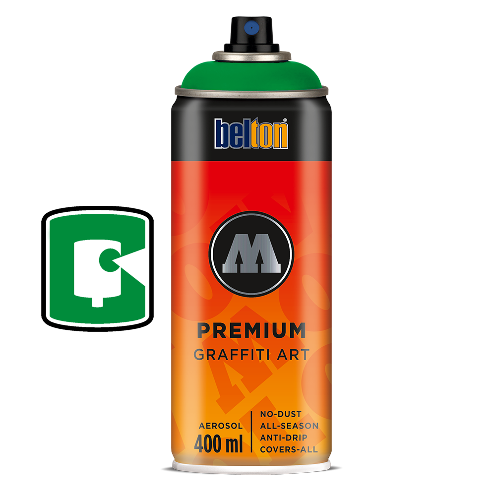 Premium Molotow Belton Spray Paint - Juice Green 400ML | High-Quality Graffiti & Street Art Paint for Artists, DIY Projects & Creative Murals | Perfect for Canvas, Walls & Outdoor Art