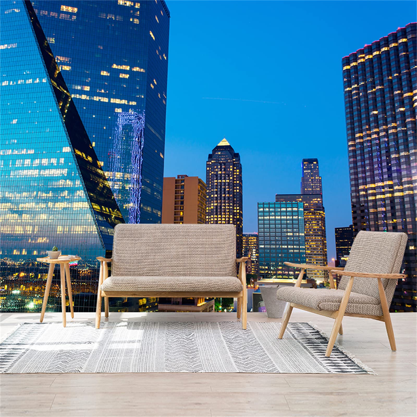 FLFK 3D Peel and Stick Wallpaper - New York City Skyline Night View, Self-Adhesive Removable Wall Mural for Living Room, Bedroom, Office Decor (141.7x98.4 inches) | Perfect for Home Renovation, Apartment Makeover & Commercial Spaces