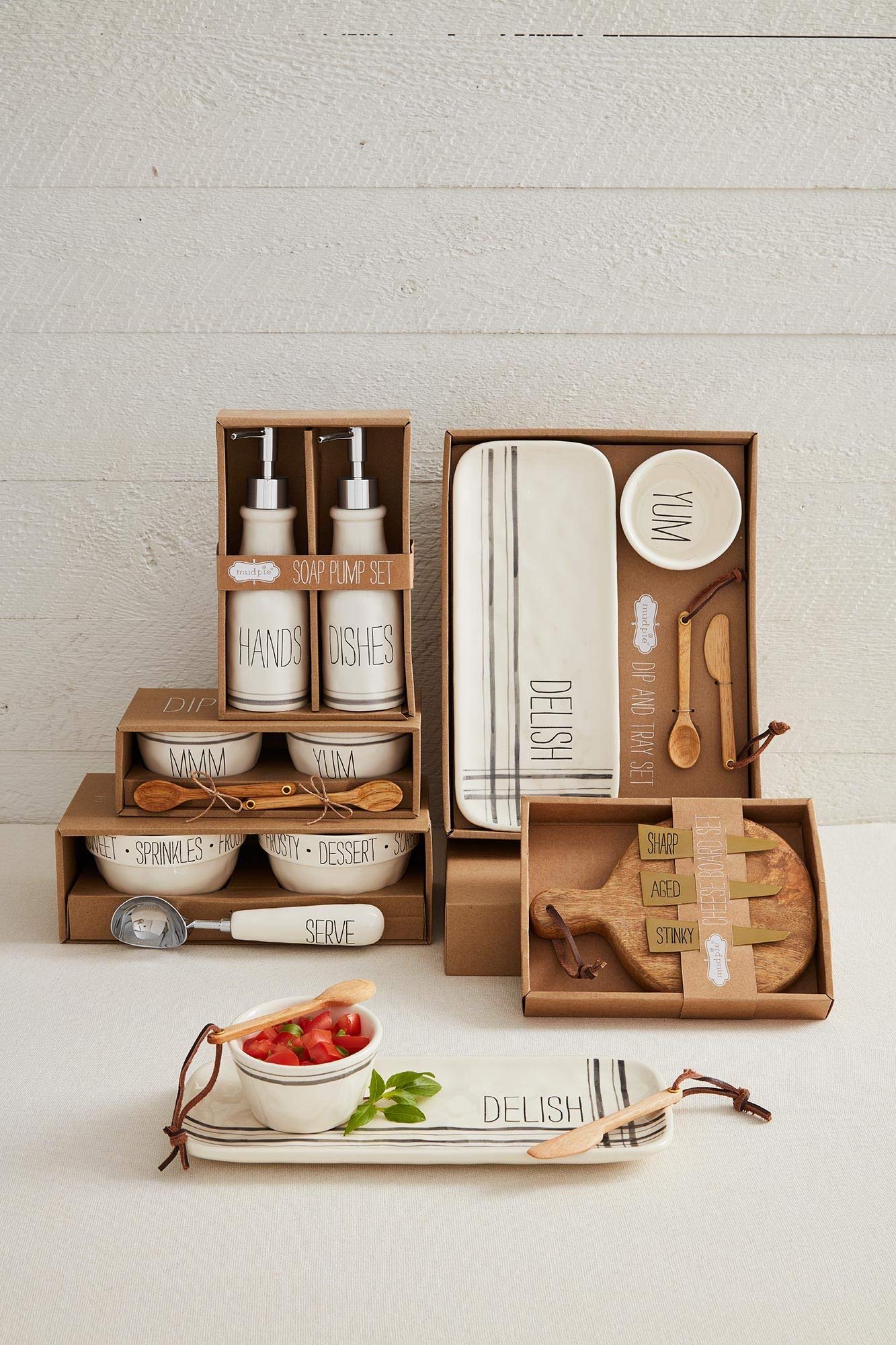 Farmhouse Style Boxed Hand Soap and Dish Soap Pump Set - Rustic Decor for Kitchen, Bathroom & Farmhouse Sink Area