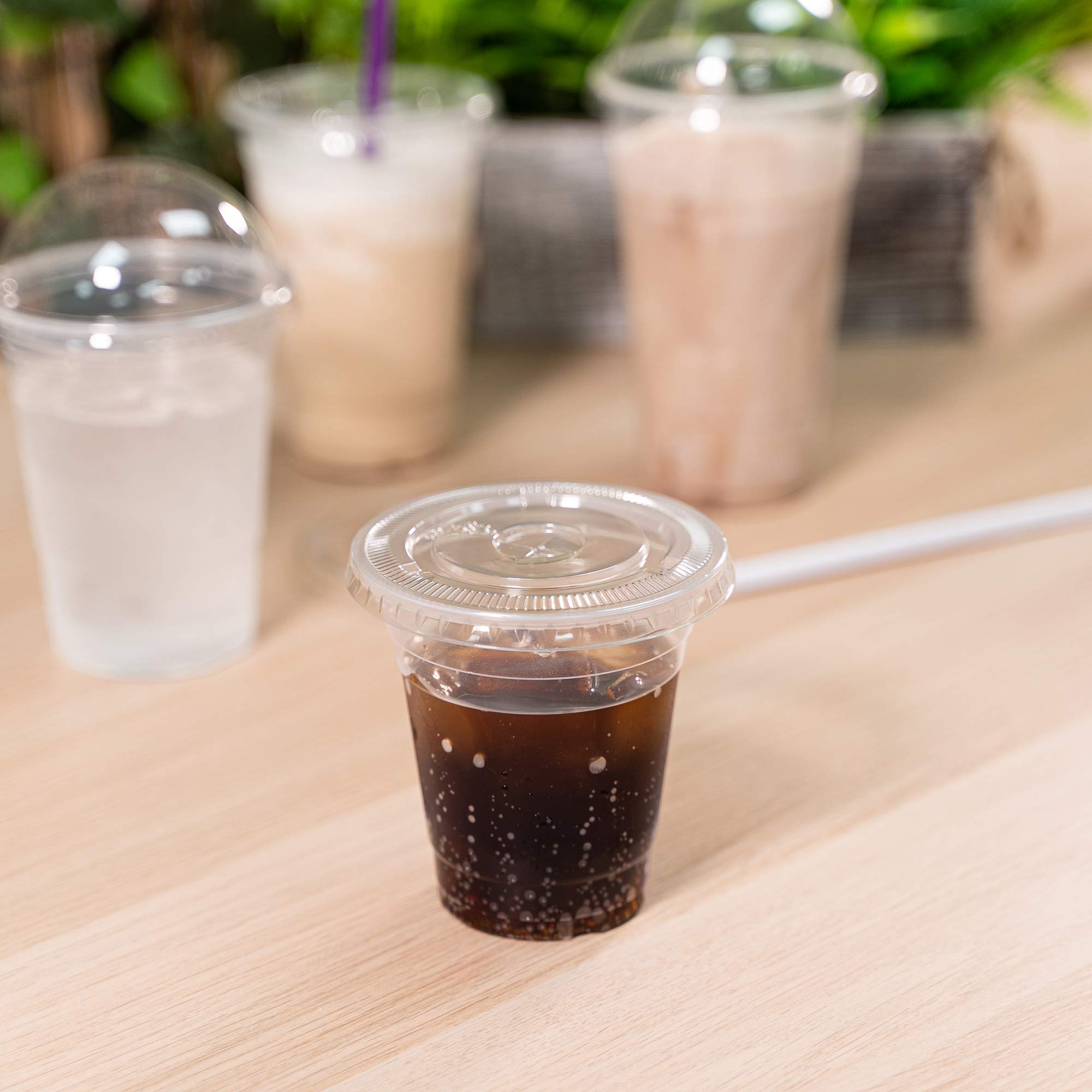 14 oz Clear Plastic Disposable Cold Cups - 50 Count Bulk Pack for Bubble Tea, Boba, Iced Coffee, Smoothies & Party Drinks - Perfect for Cafes, Restaurants, Events & Home Entertaining