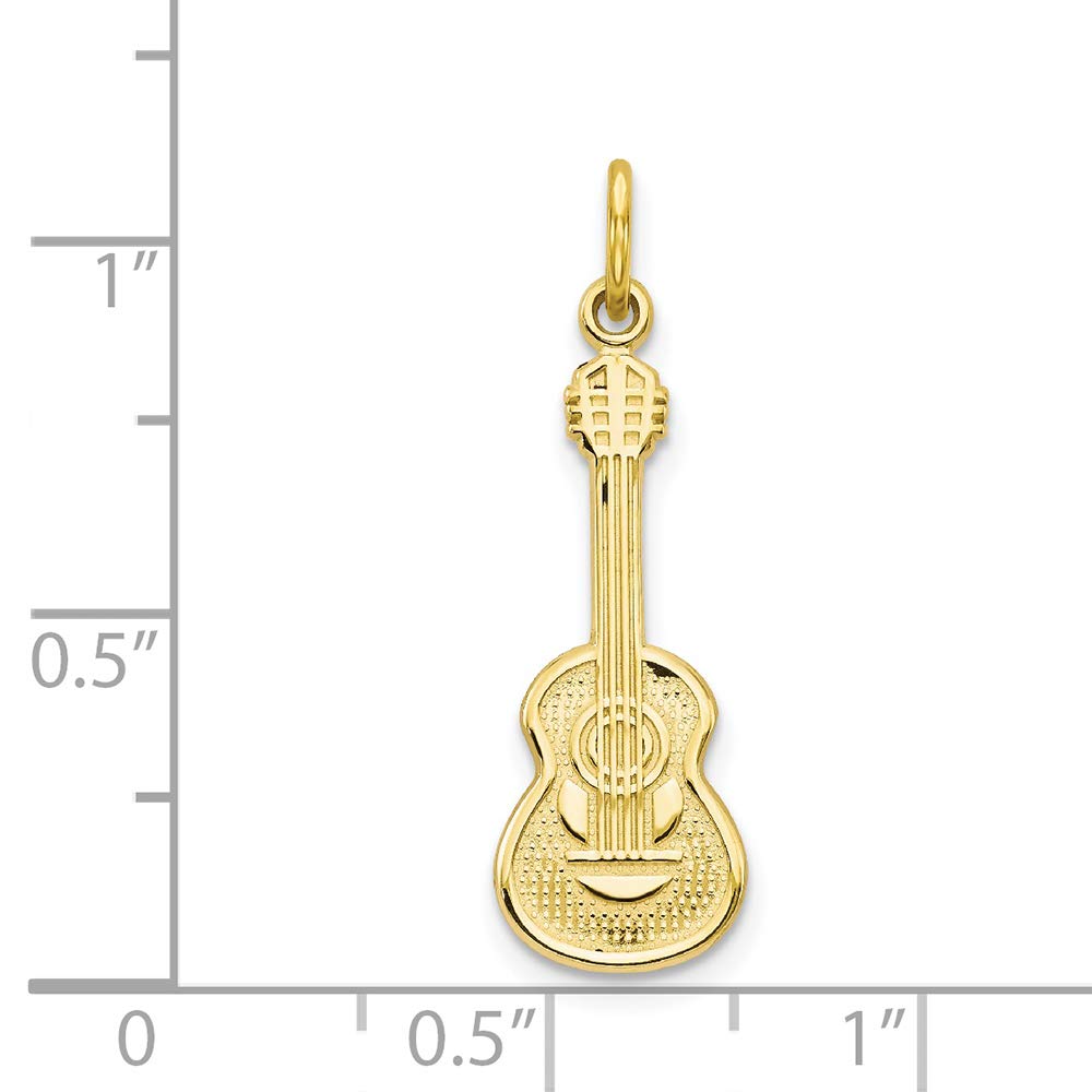 10k Yellow Gold Guitar Charm Pendant Necklace for Women & Men - Elegant Music Jewelry Gift for Musicians, Guitar Lovers - Perfect for Birthdays, Anniversaries & Special Occasions