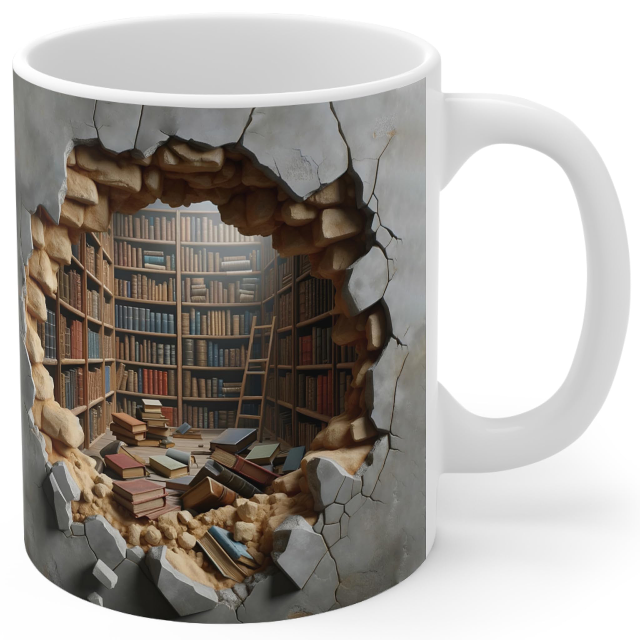2IMT White 11 Oz Ceramic Book Lover Coffee Mug - Perfect Gift for Readers, Bookworms & Librarians - Great for Reading Nooks, Book Clubs & Cozy Home Libraries