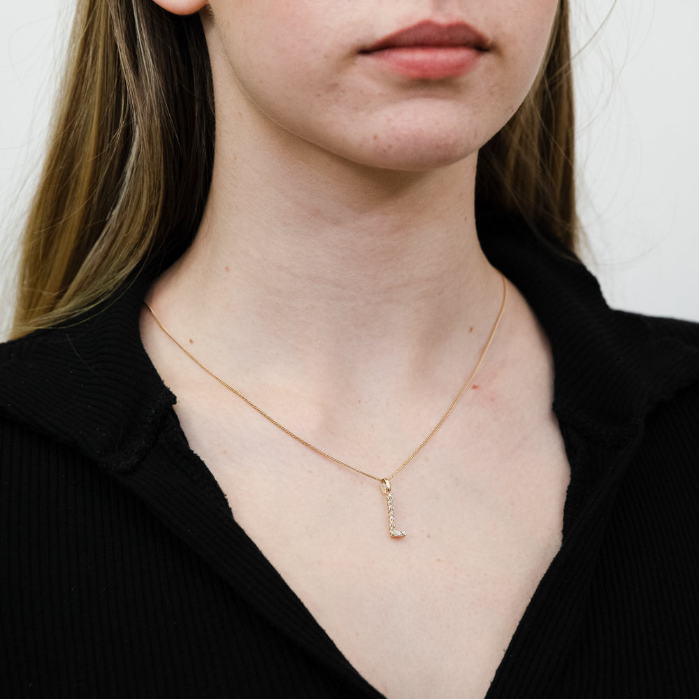 9ct Yellow & White Gold Two-Tone Diamond-Cut Initial 