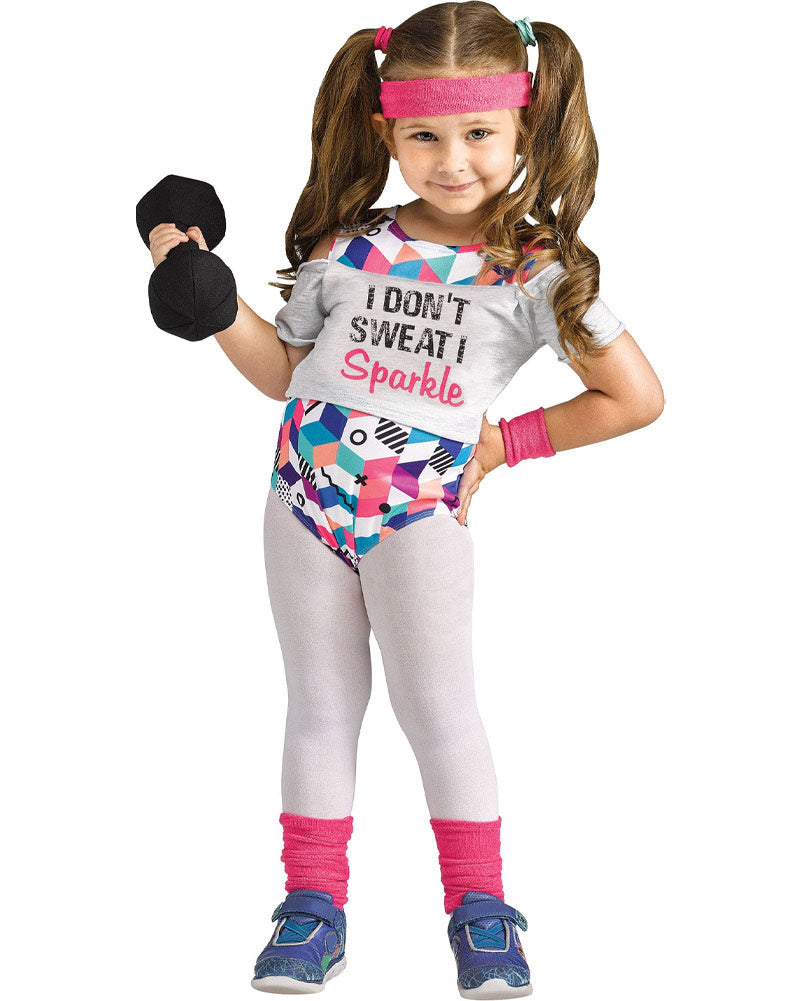 80s Lil Fit Miss Girls Toddler Costume - Vintage 80s Inspired Outfit for Baby Girls - Perfect for Halloween, Dress Up Parties & Photo Shoots