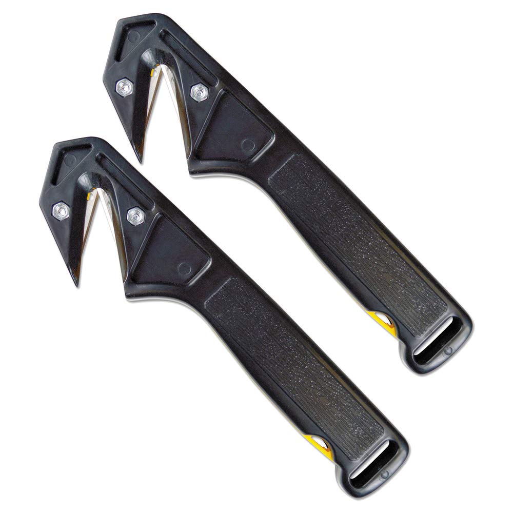 Tactical Band Knife Set of 2 - Black Survival Strap Knives for Outdoor Camping, Hiking & Emergency Preparedness