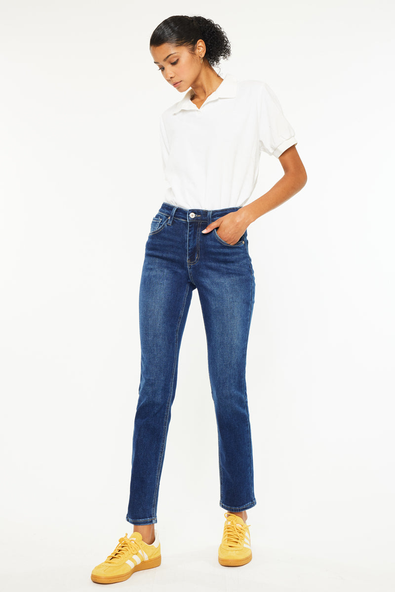 Jovi Essentials High Rise Cigarette Leg Jeans for Women - Slimming Stretch Denim Pants - Perfect for Work, Casual & Night Out