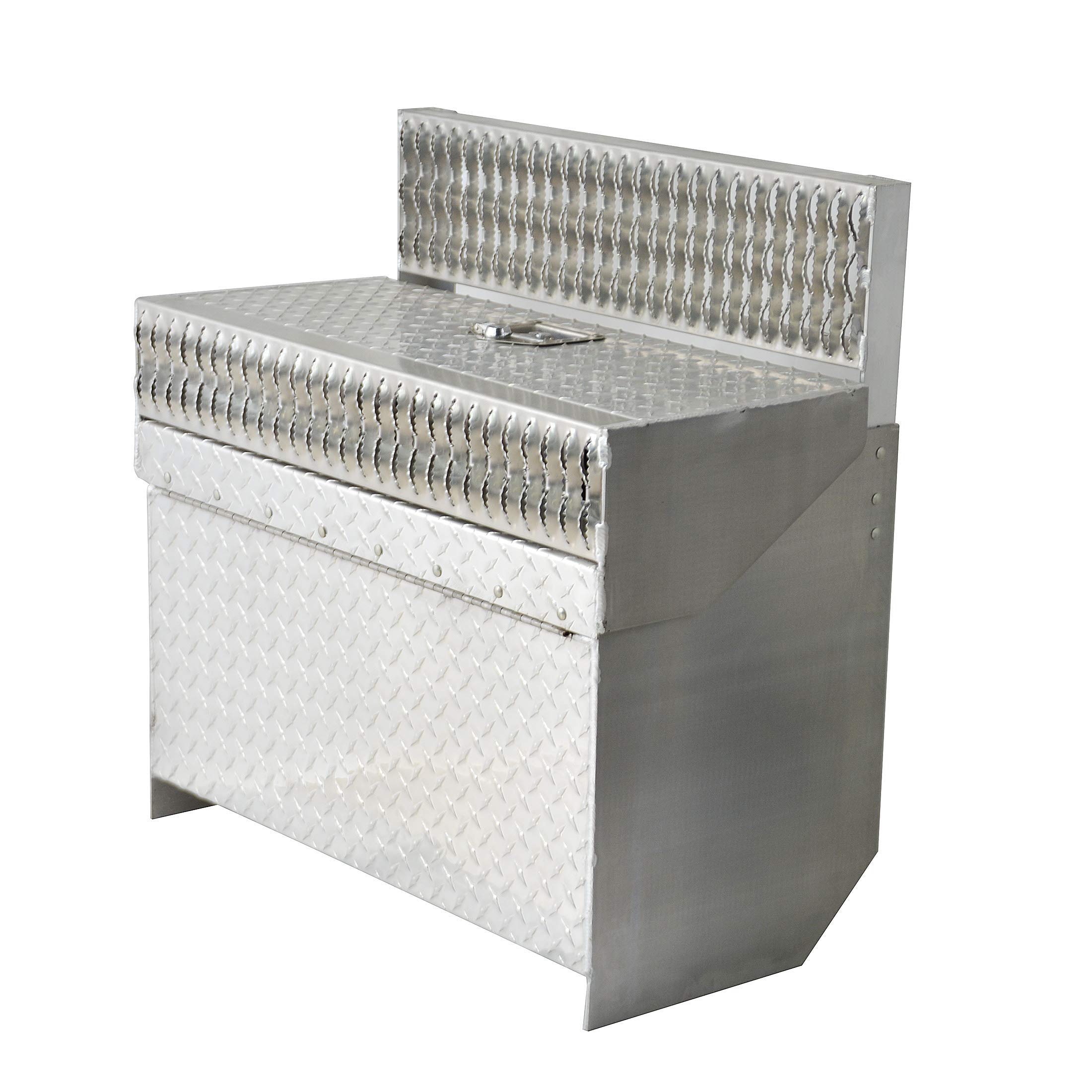 TBOZZ Aluminum Diamond Plate Cab Entry Box - 31 Inch Step Tool Box for Peterbilt 378, 379, 389 Trucks | Heavy Duty Truck Accessories for Easy Cab Access & Storage