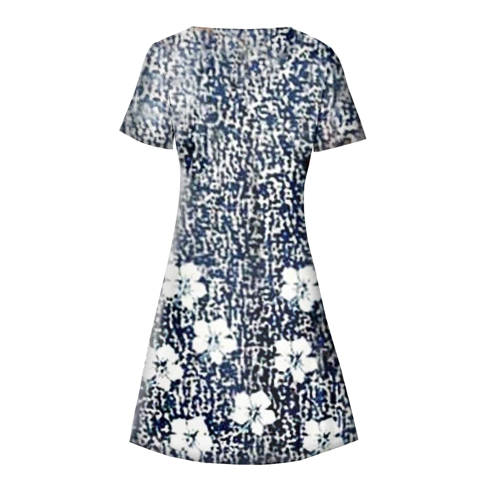 SERYU Women's Casual Loose Bohemian Floral Print Short Sleeve Maxi Dress - Perfect for Summer Beach Vacation, Music Festival & Boho Chic Outfits