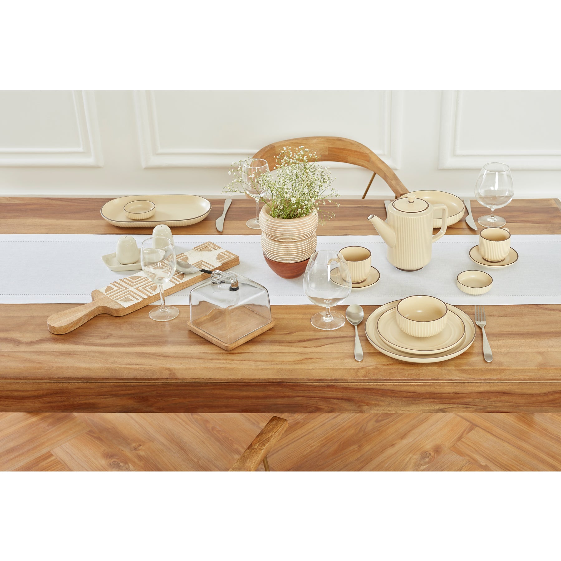 Elegant Medium Weight Hemstitch Table Runner - Perfect for Dining Table Decor, Wedding Centerpieces & Holiday Home Decor