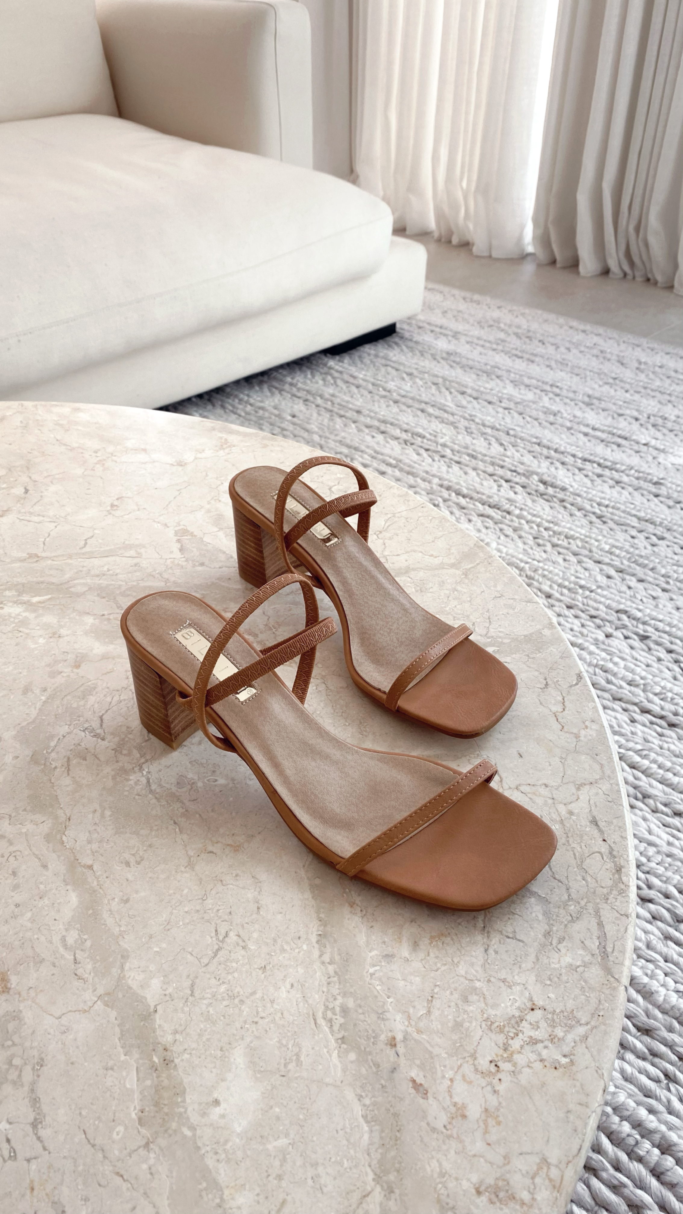Balton Mule Heel Shoes for Women - Sugar Brown & Natural Leather Slip-On Loafers - Comfortable Casual & Office Wear for Everyday Style