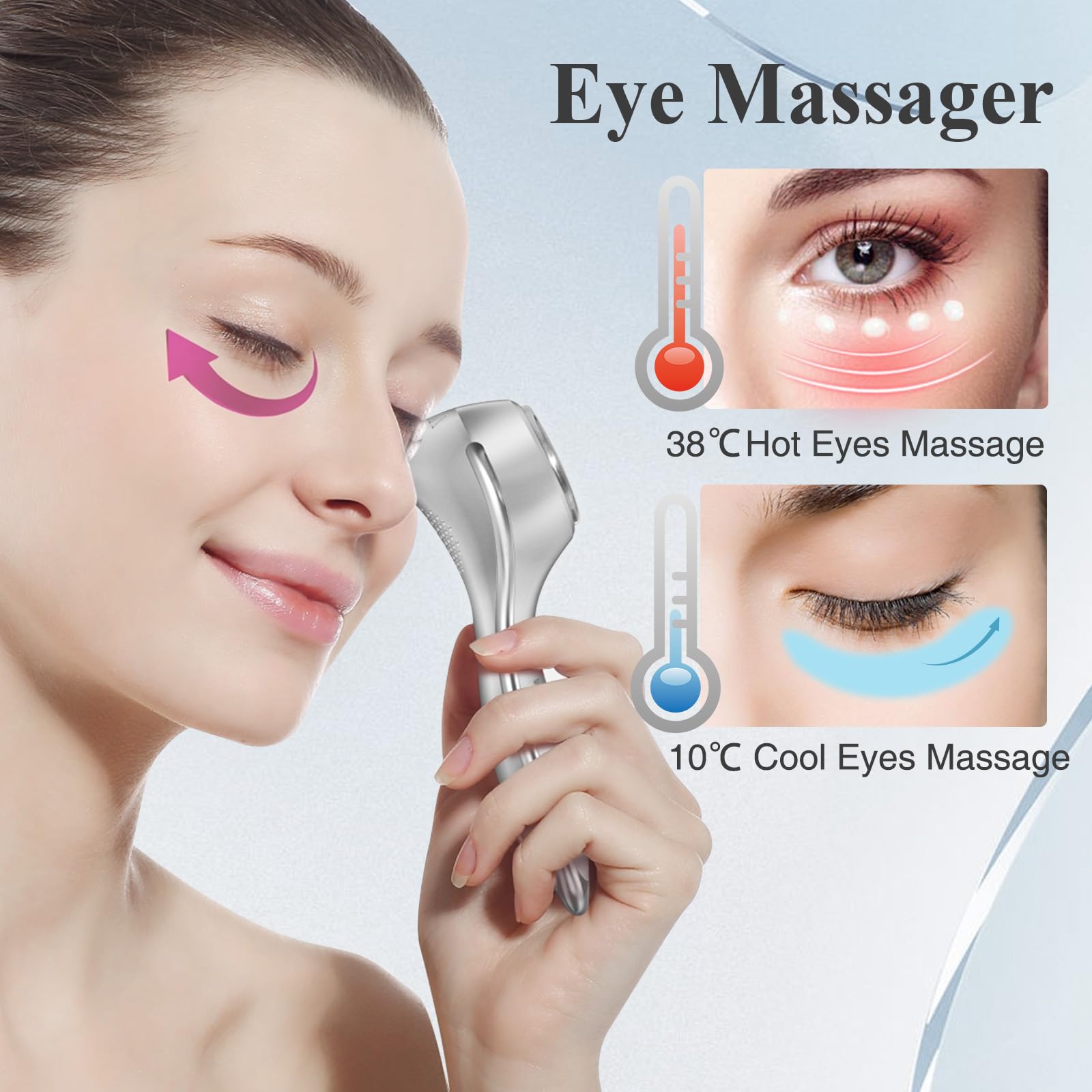 TOUCHBeauty Anti Aging Face & Eye Massager - Hot & Cool Therapy for Skin Tightening & Face Lifting - Rejuvenating Facial Device TB-1589 | Perfect for Home Spa, Wrinkle Reduction & Relaxation