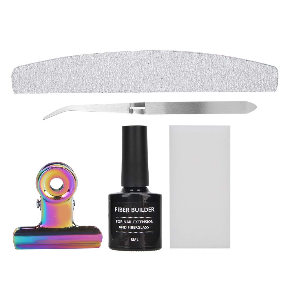 Professional Manicure Pedicure Set - 12-Piece Nail Care Kit with Buffers, Files, Non-Woven Silk Fiberglass Extensions, Tweezers & Shaped Clips for Gel Nail Art | Perfect for Home Salon, Travel & Gift Giving