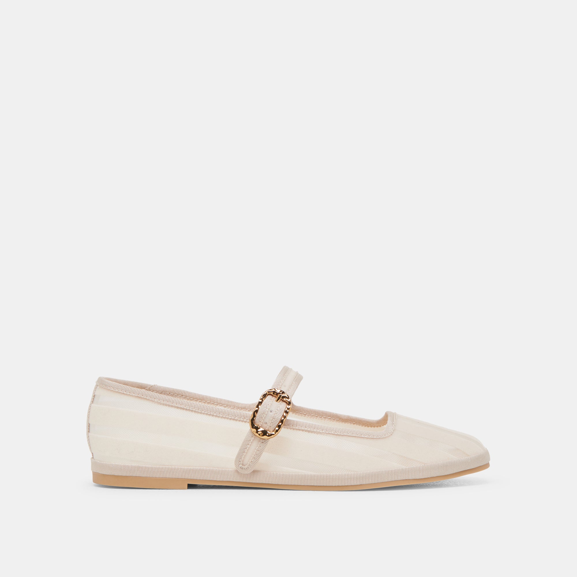 TAMEKA Women's Ballet Flats - Bone Stripe Mesh Slip-On Shoes for Comfort & Style | Perfect for Work, Casual Wear & Travel