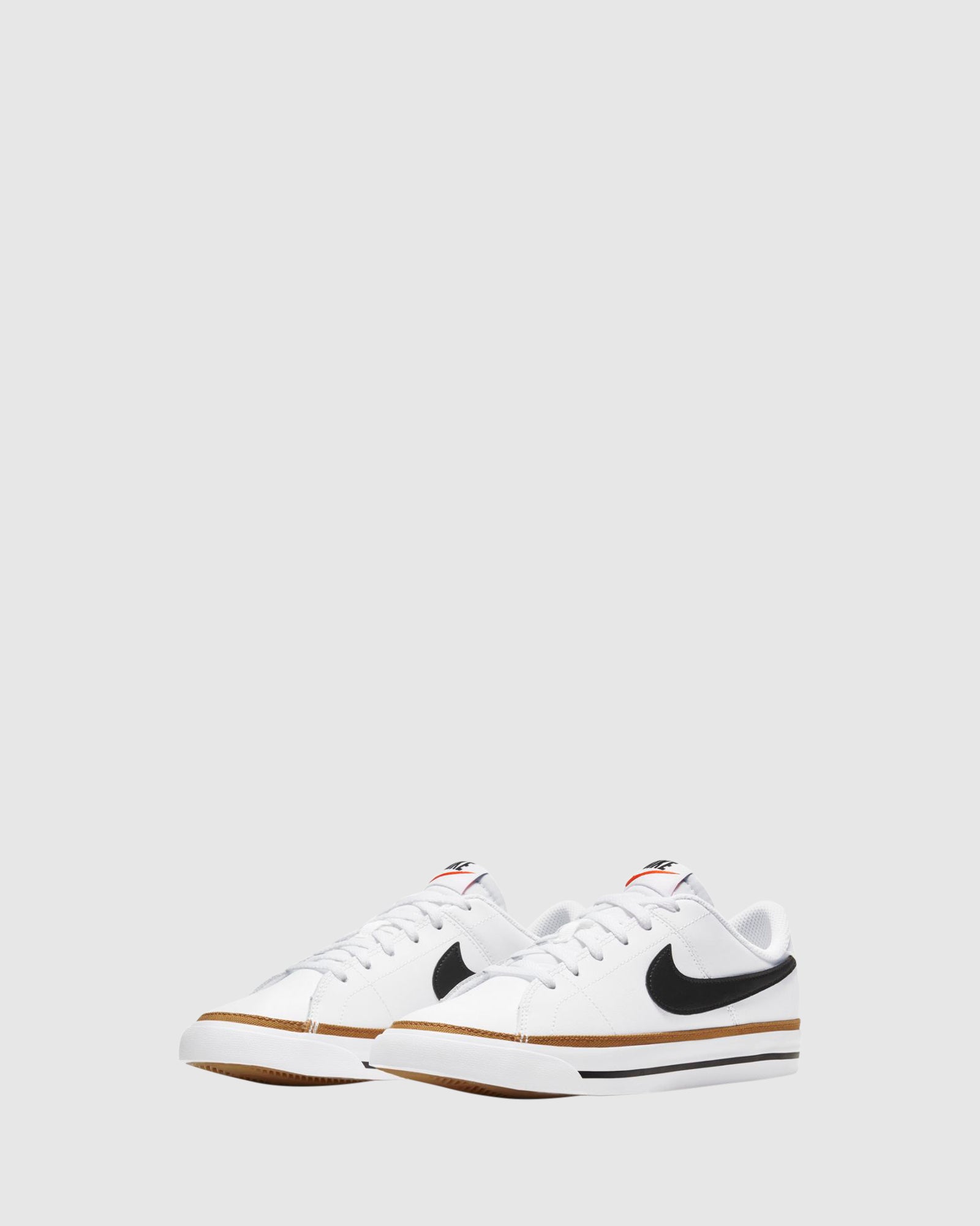 Nike Court Legacy Sneakers for Kids - White, Black & Desert Ochre - Comfortable School Shoes for Boys & Girls - Perfect for Gym Class, Playground & Everyday Wear