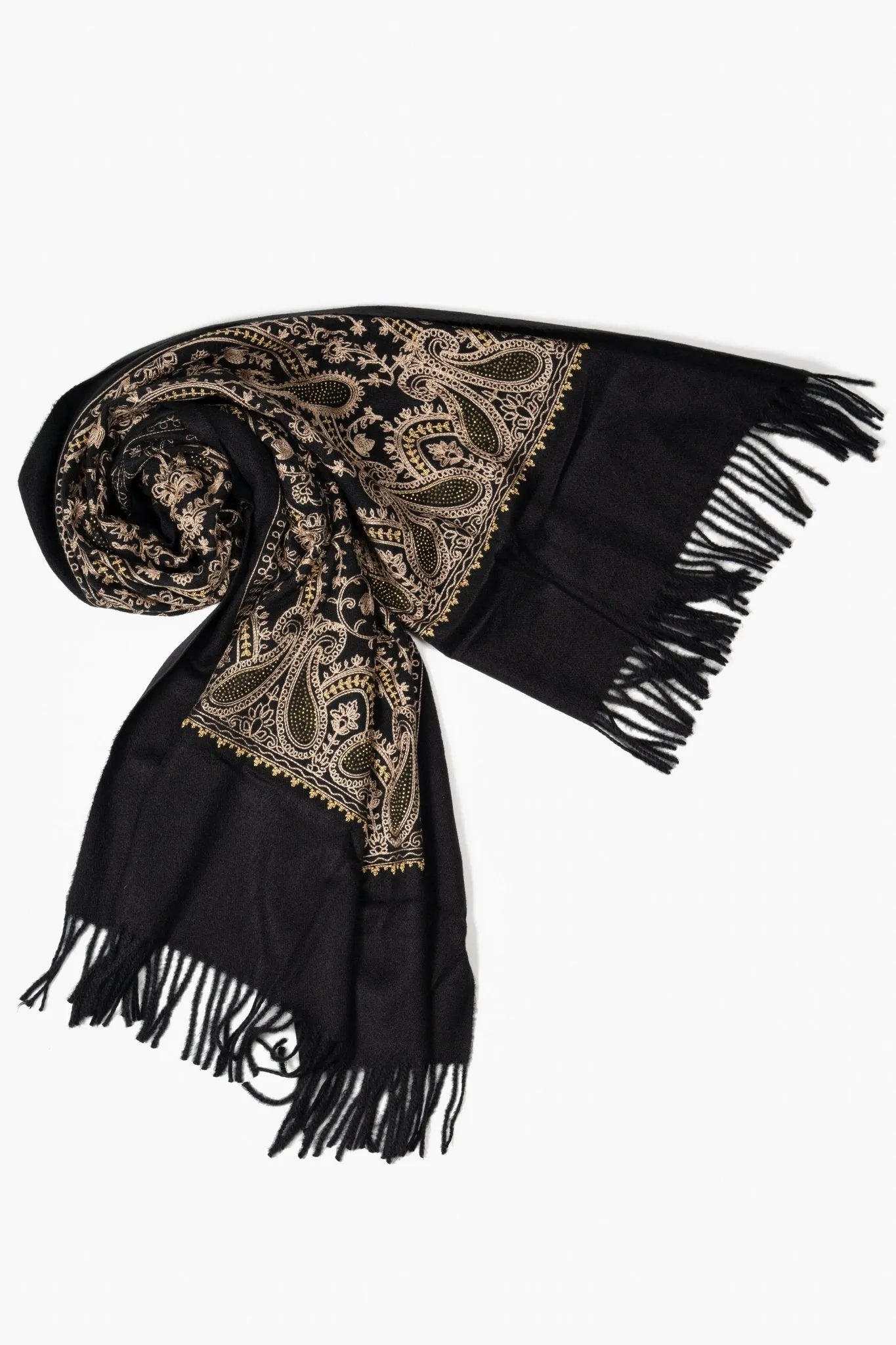 Elegant Reversible Embroidered Scarf for Women - Shimmering Fashion Accessory for Fall & Winter Outfits, Parties and Special Occasions
