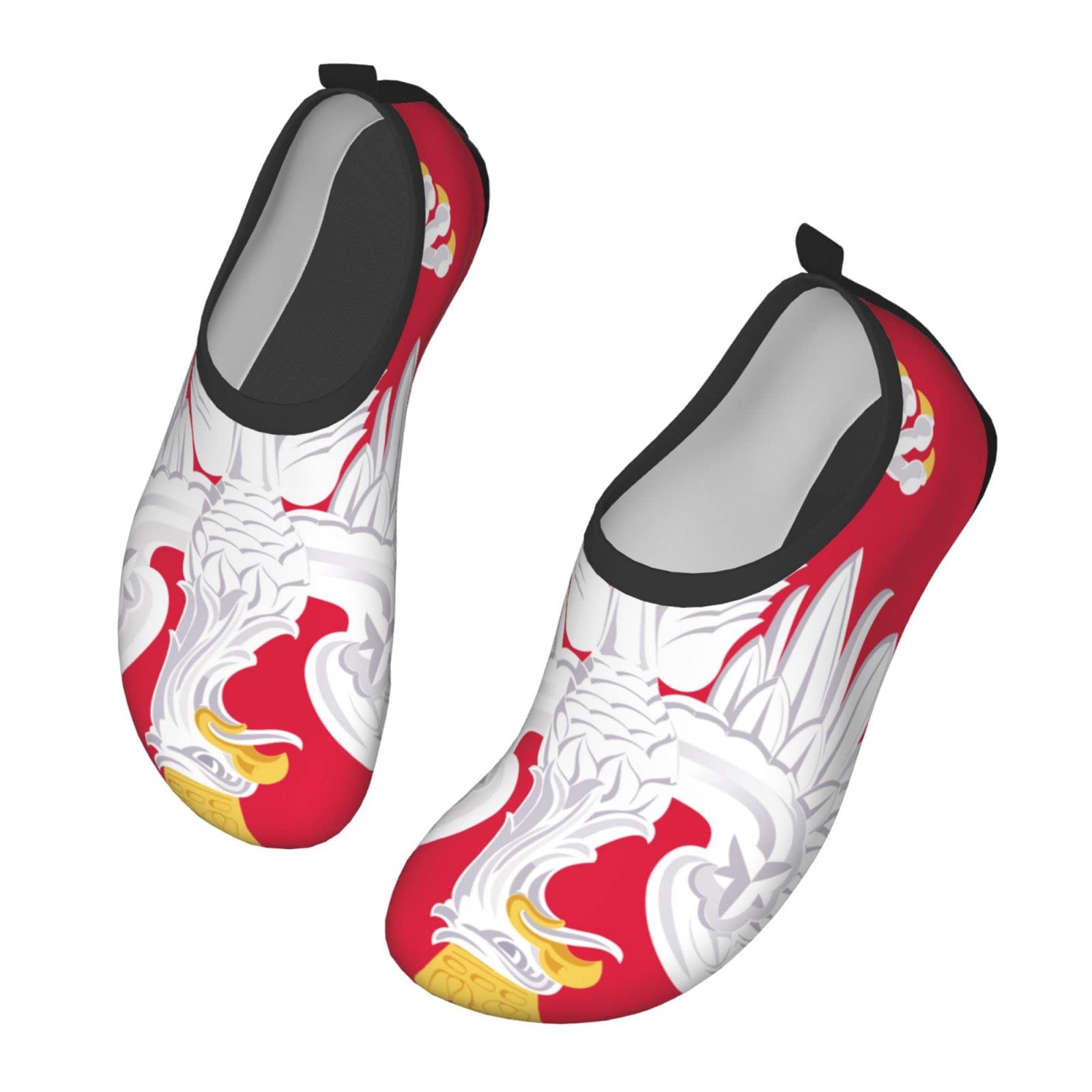 Polish Eagle Polska Poland Flag Water Shoes for Women & Men - Quick-Dry Barefoot Aqua Shoes for Beach, Pool, Surfing & Water Sports